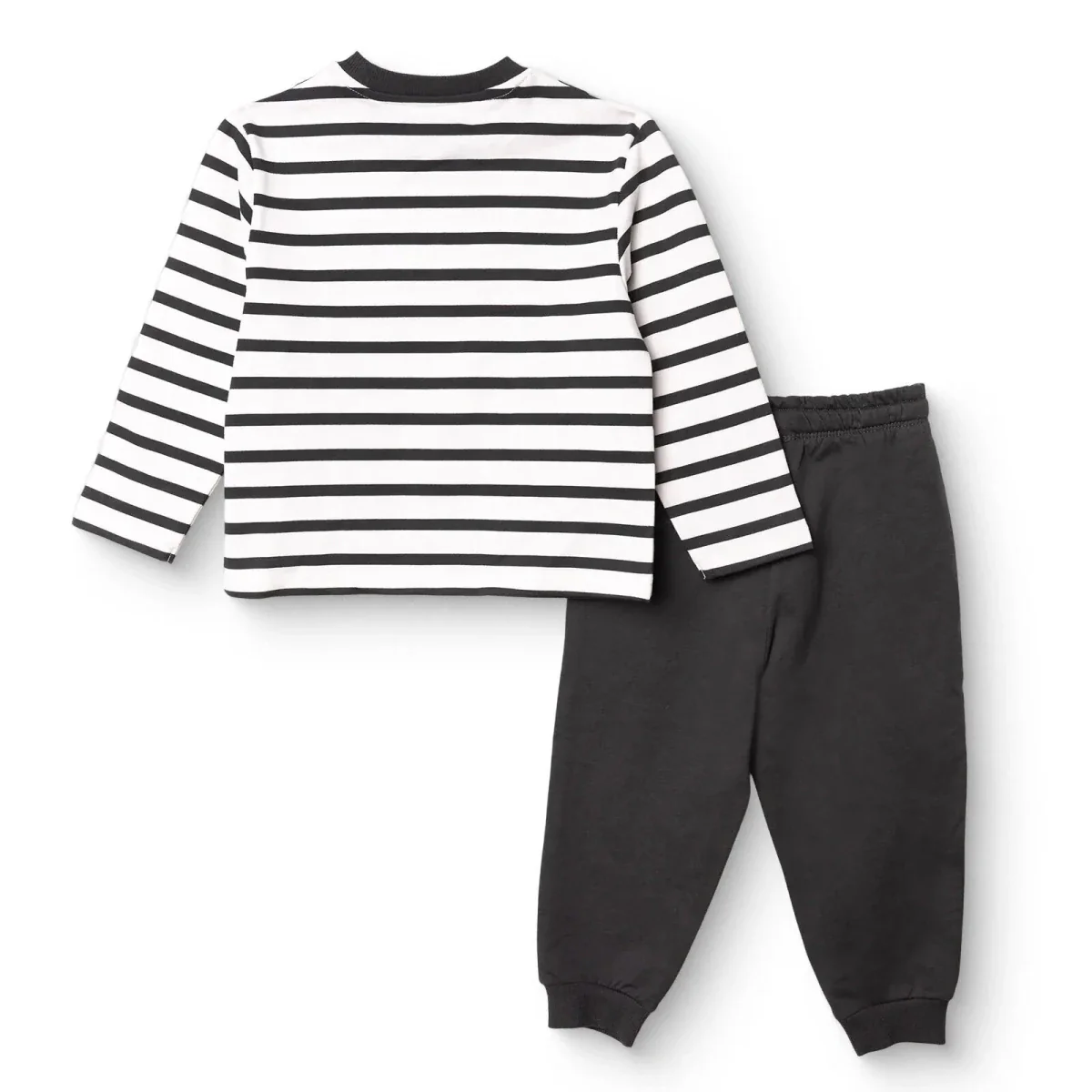 HelloBaby Boys Tracksuit Set Bear Print Lace-up Cool Boy Crew Neck Full Length Long Sleeve - Black Printed - Image 2