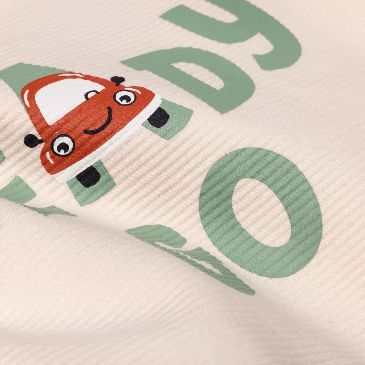 HelloBaby Boys Tracksuit Set Car Print Little Car Crew Neck Full Length Long Sleeve - Ecru - Image 5