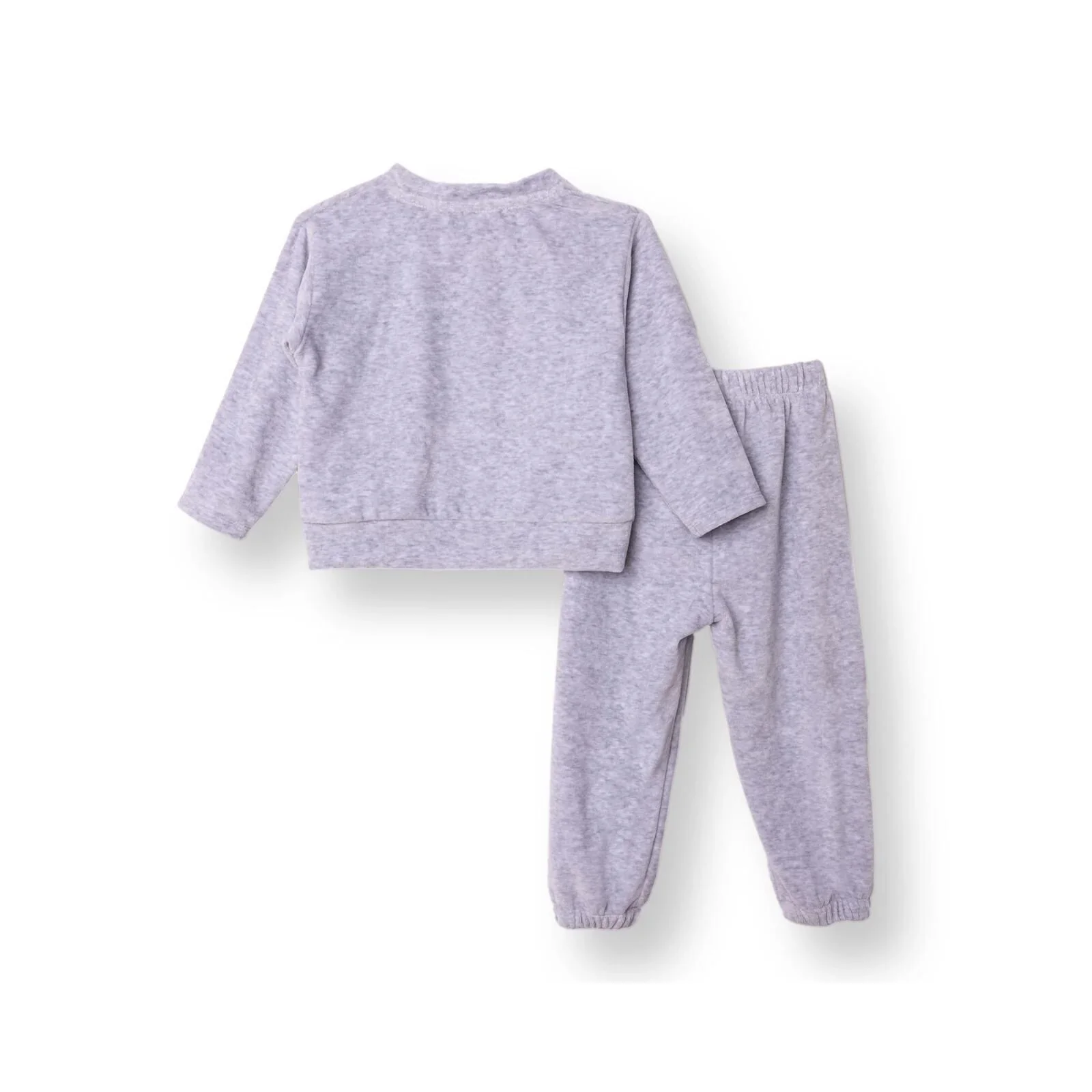 HelloBaby Boys Velvet Pyjama Set Animal with Poppers Christmas Crew Neck Long Leg Long Sleeve - Grey - Image 2