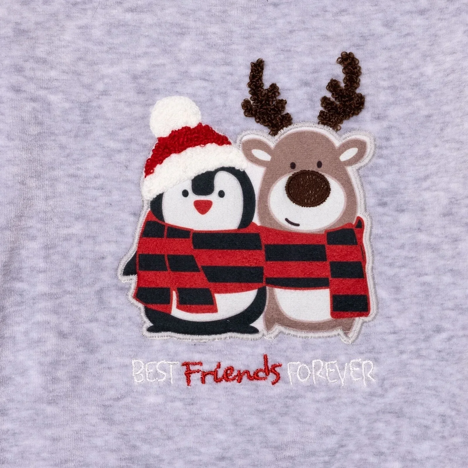 HelloBaby Boys Velvet Pyjama Set Animal with Poppers Christmas Crew Neck Long Leg Long Sleeve - Grey - Image 4