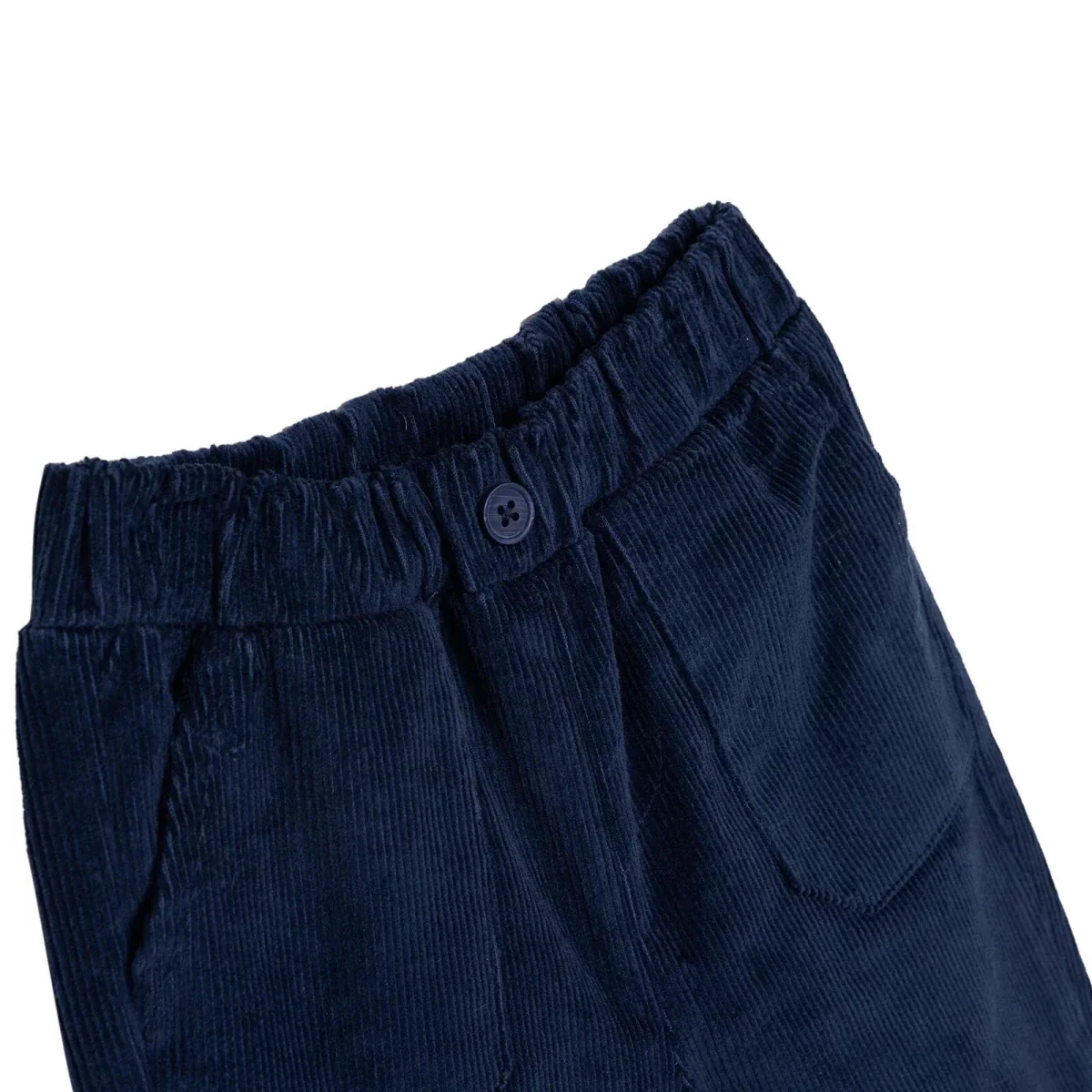 HelloBaby Boys Velvet Trouser with Buttons Mountain Explorer Long Leg - Navy Blue - Image 3