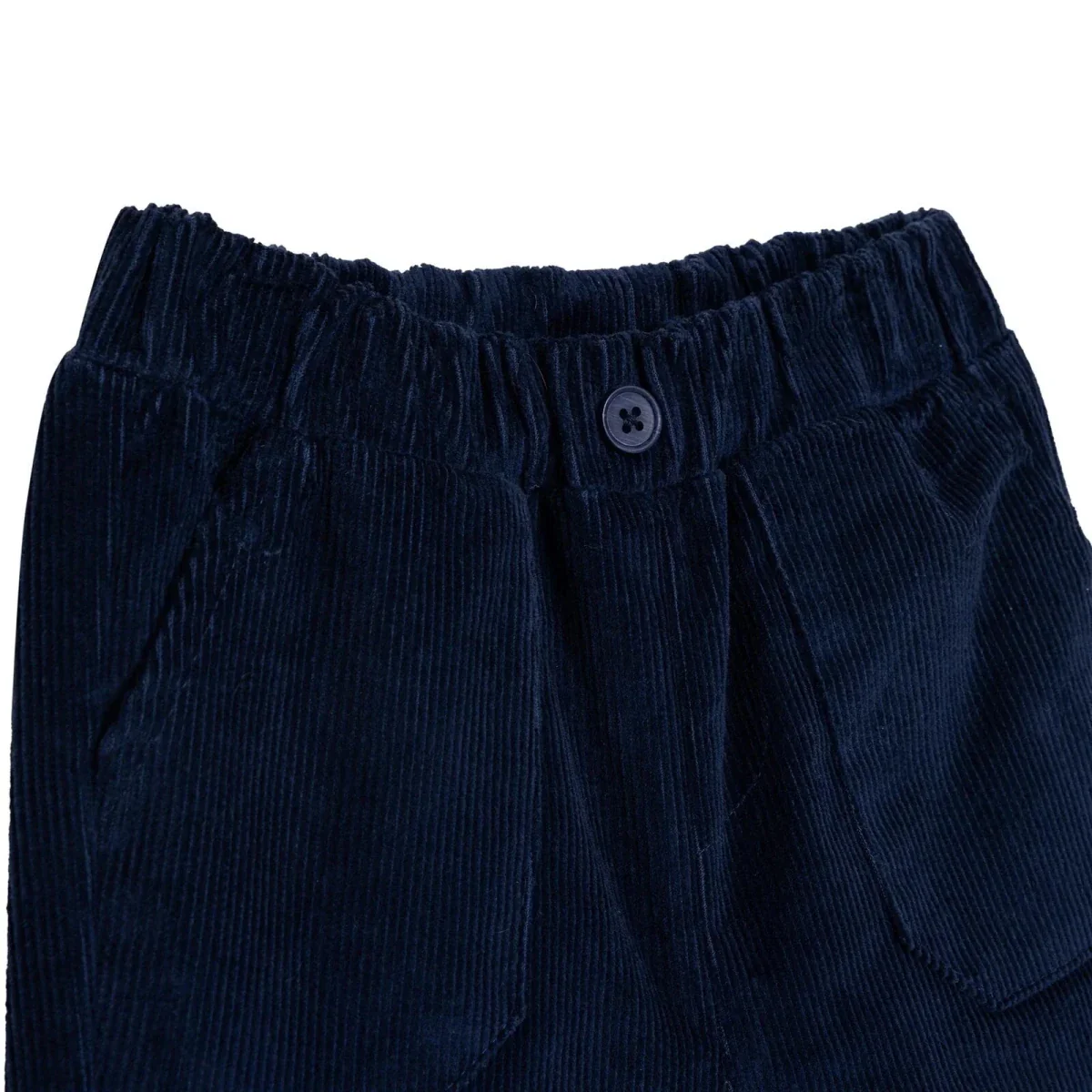HelloBaby Boys Velvet Trouser with Buttons Mountain Explorer Long Leg - Navy Blue - Image 4