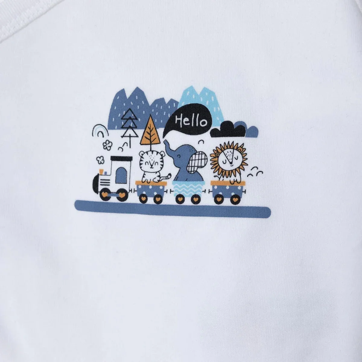 HelloBaby Boys Vest Hat & Footed Bottom Set Animal Print Long Slee - Blue - Image 3