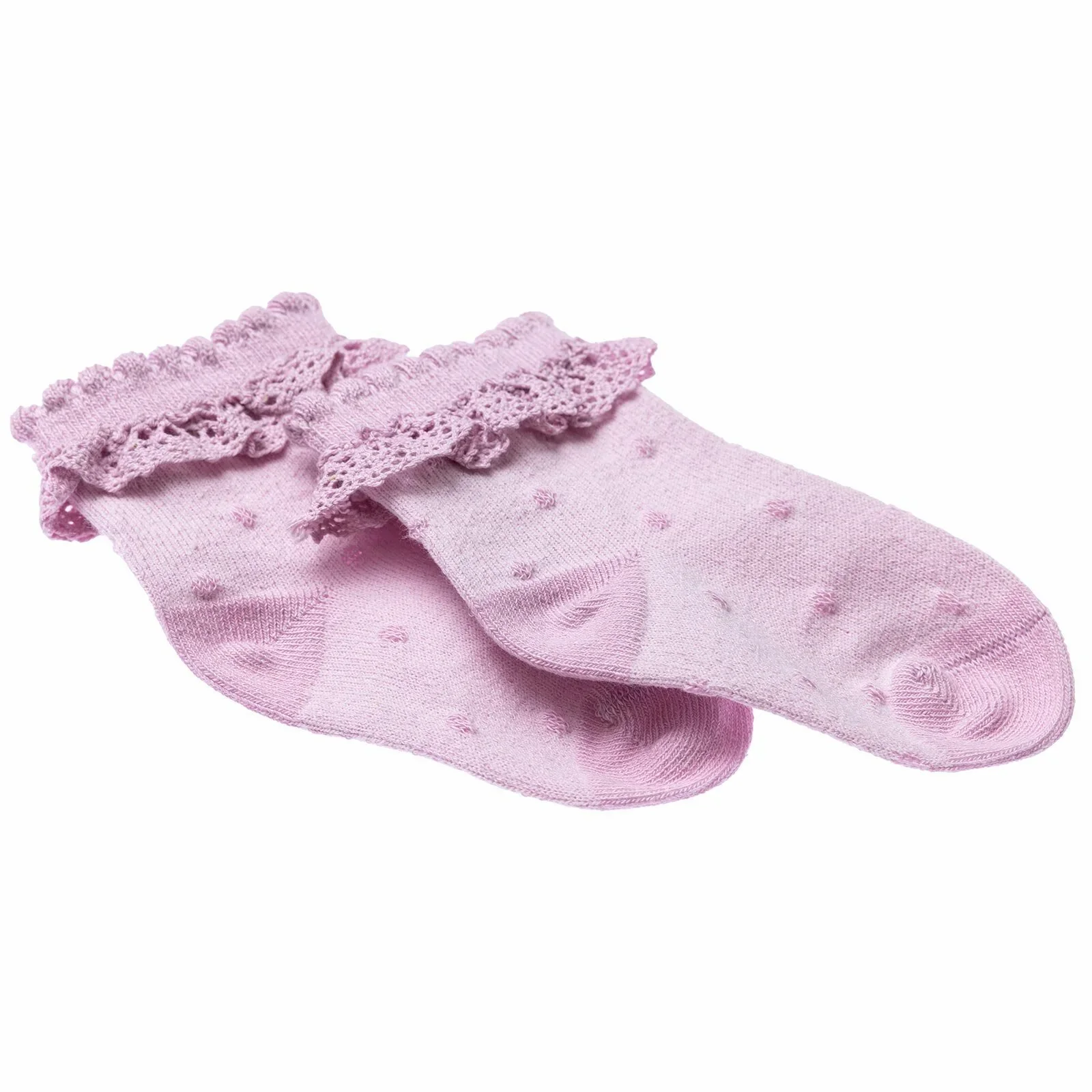 HelloBaby Girls Socks with Lace Cotton Rich - Purple - Image 3