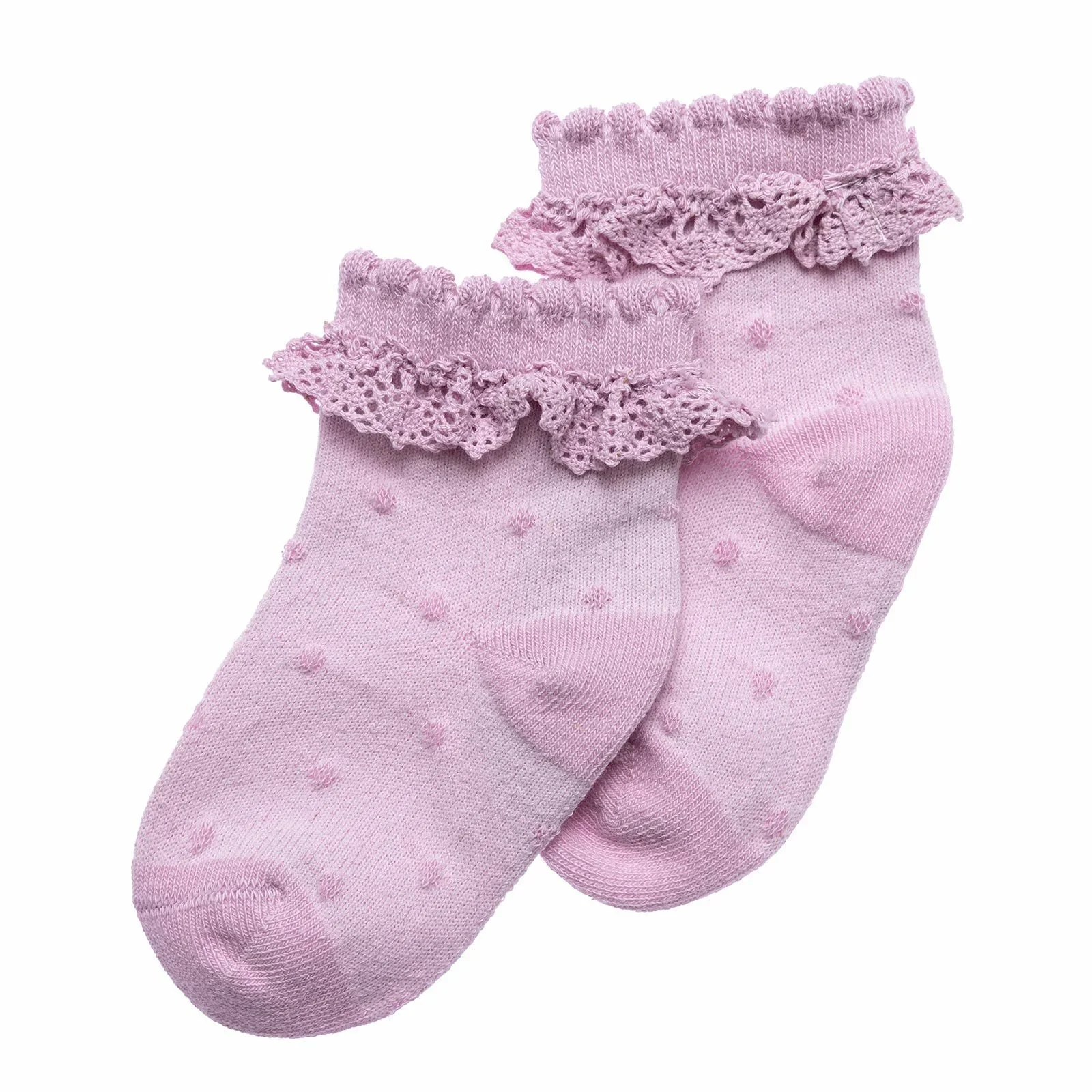 HelloBaby Girls Socks with Lace Cotton Rich - Purple - Image 6