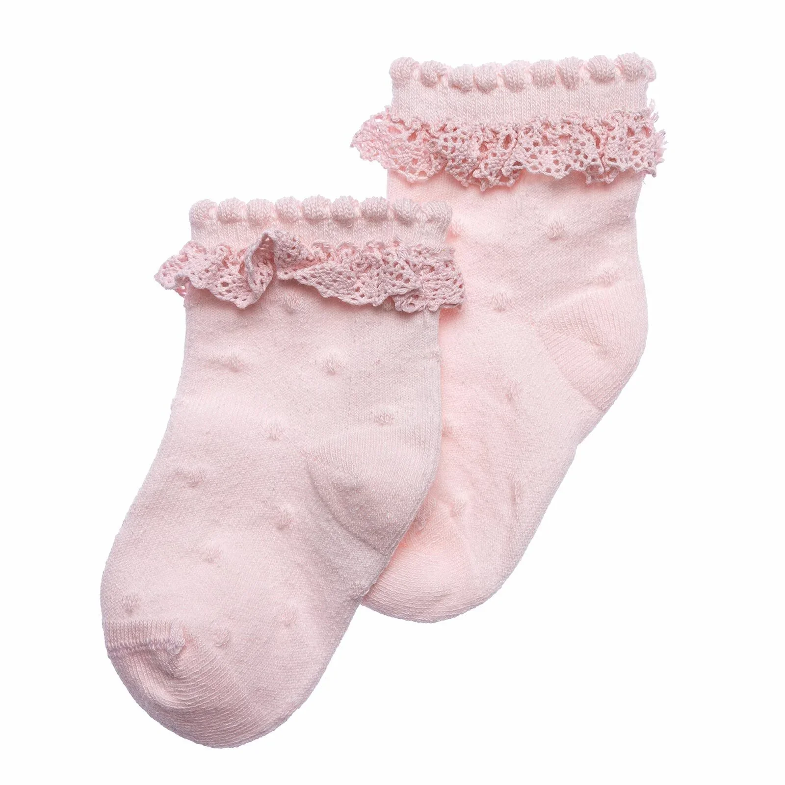 HelloBaby Girls Socks with Lace Cotton Rich - Pink - Image 7