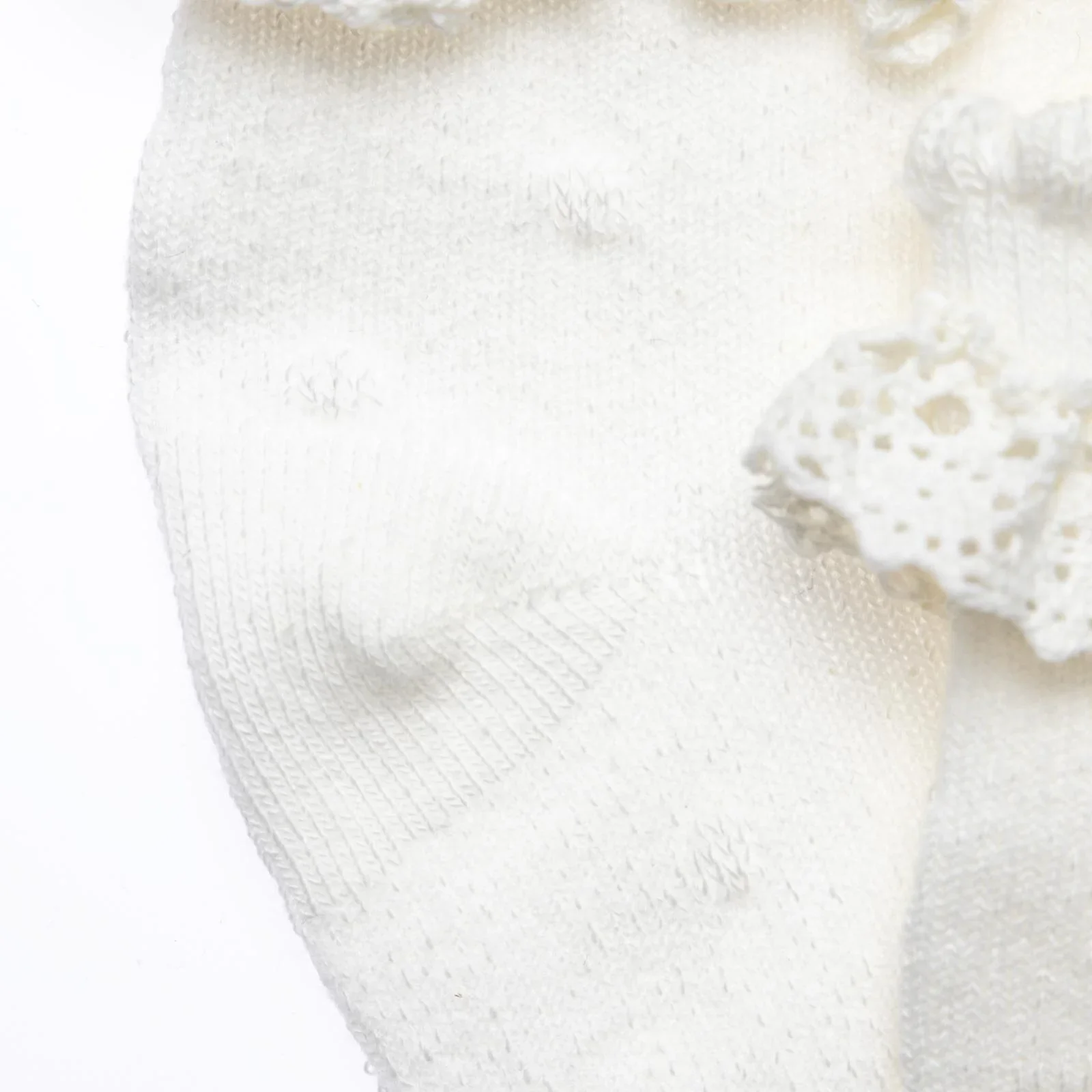 HelloBaby Girls Socks with Lace Cotton Rich - Ecru - Image 5