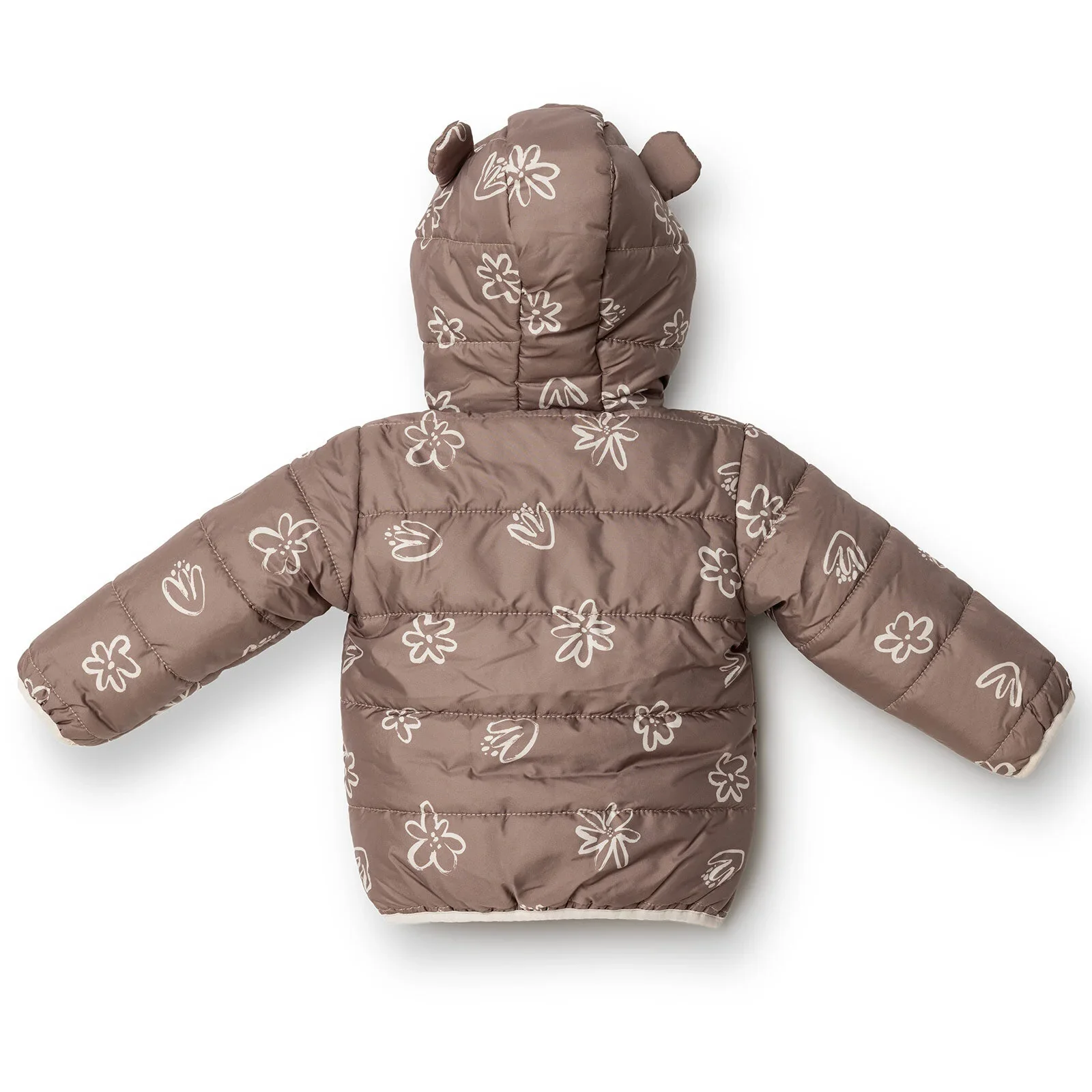 HelloBaby Floral Printed Girl Coat - Brown - Image 2