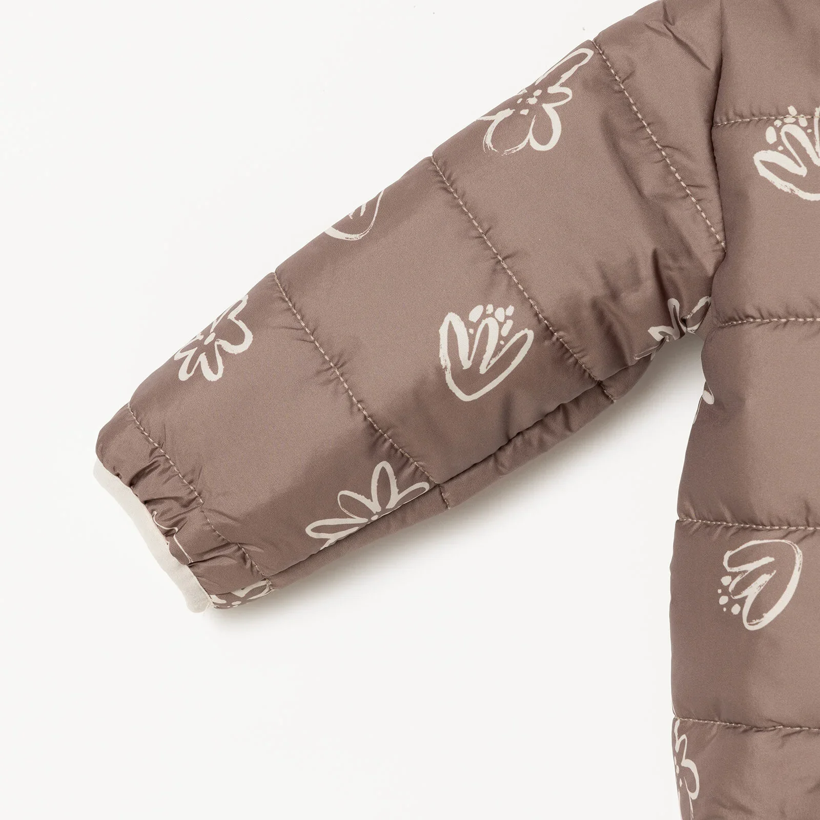 HelloBaby Floral Printed Girl Coat - Brown - Image 4