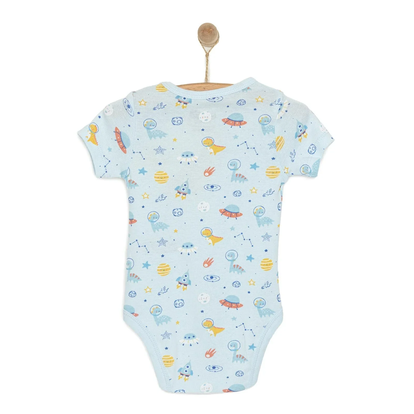 HelloBaby Galaxy Patterned Short Sleeve Bodysuit - Blue - Image 3
