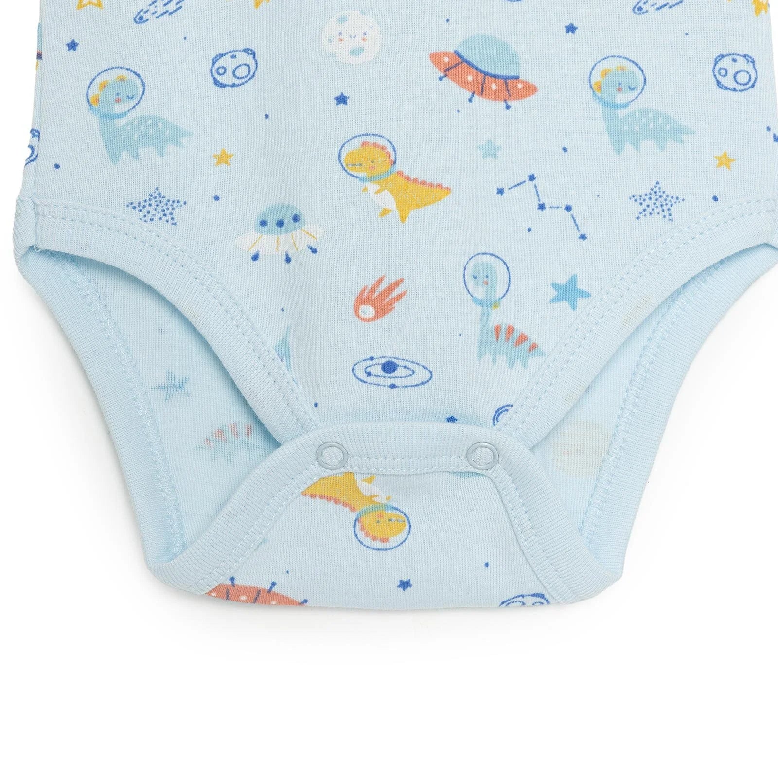 HelloBaby Galaxy Patterned Short Sleeve Bodysuit - Blue - Image 5