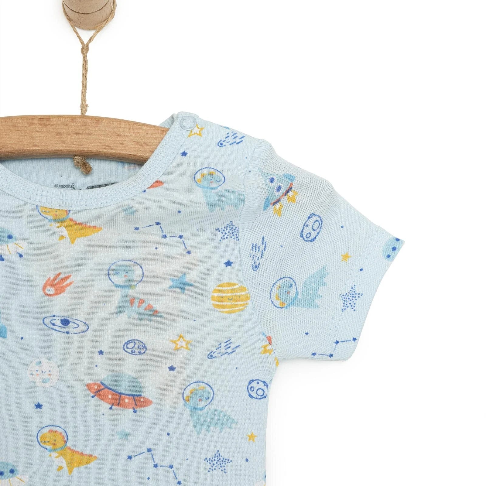 HelloBaby Galaxy Patterned Short Sleeve Bodysuit - Blue - Image 6