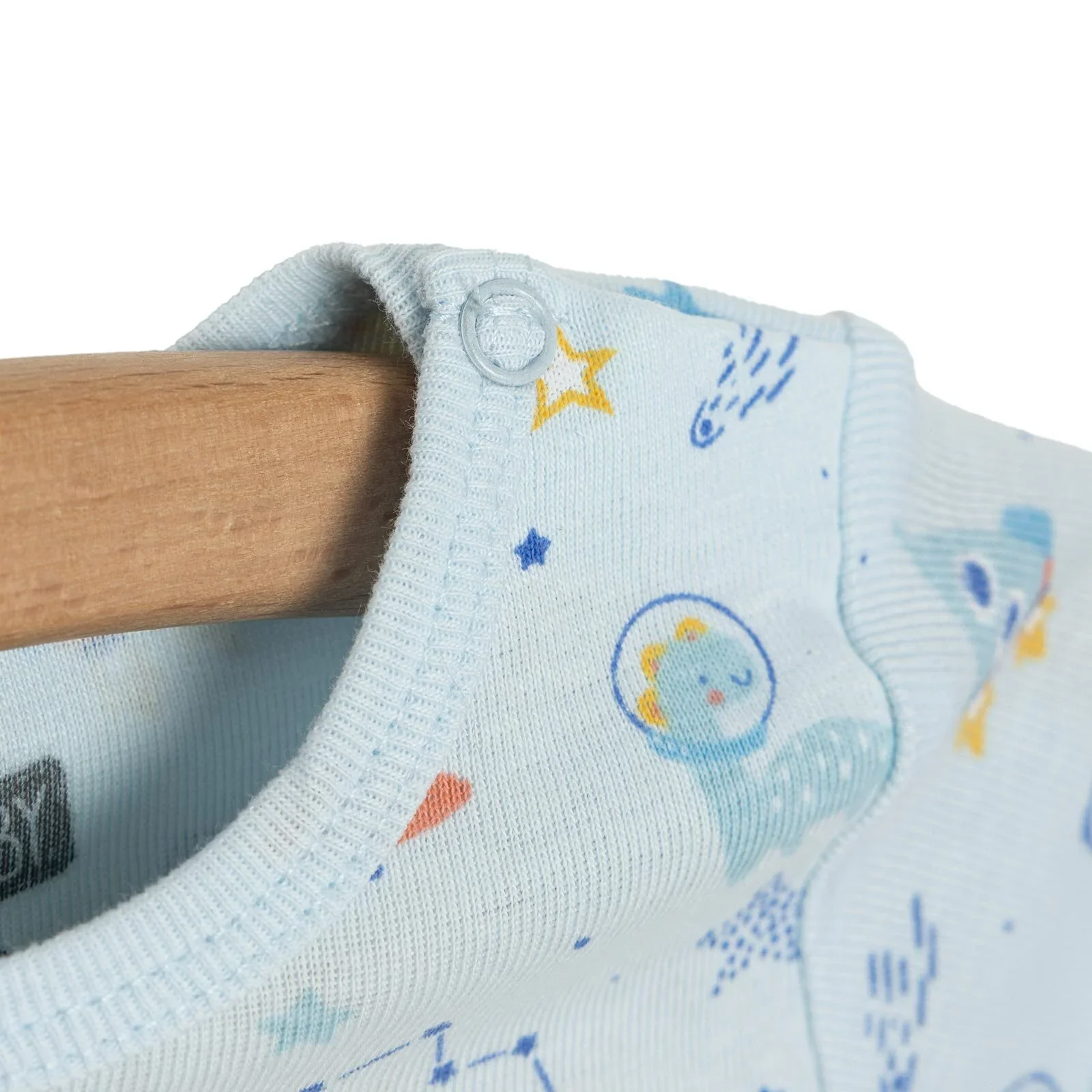 HelloBaby Galaxy Patterned Short Sleeve Bodysuit - Blue - Image 7