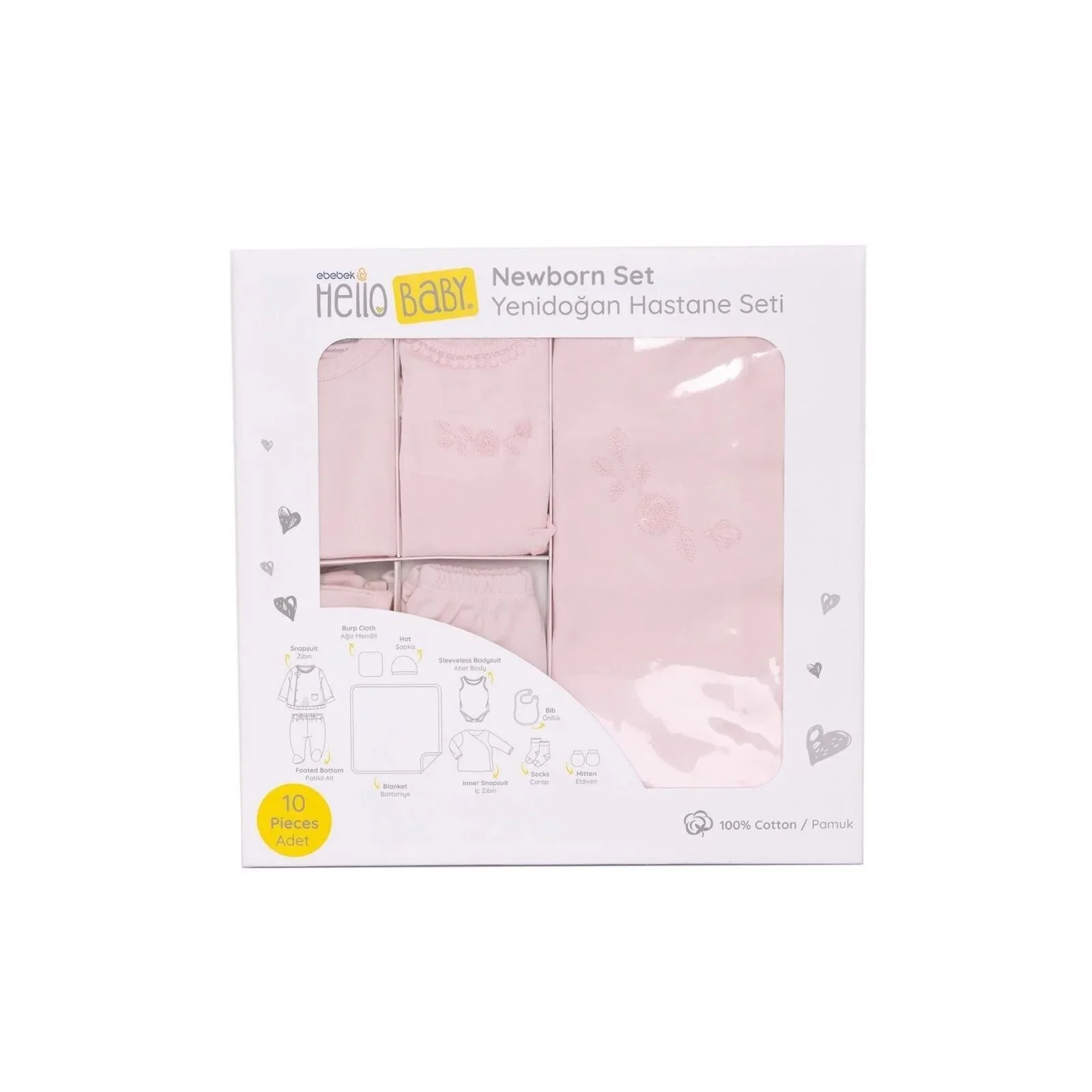 HelloBaby Girl 10 piece Newborn Set - Pink - Image 9