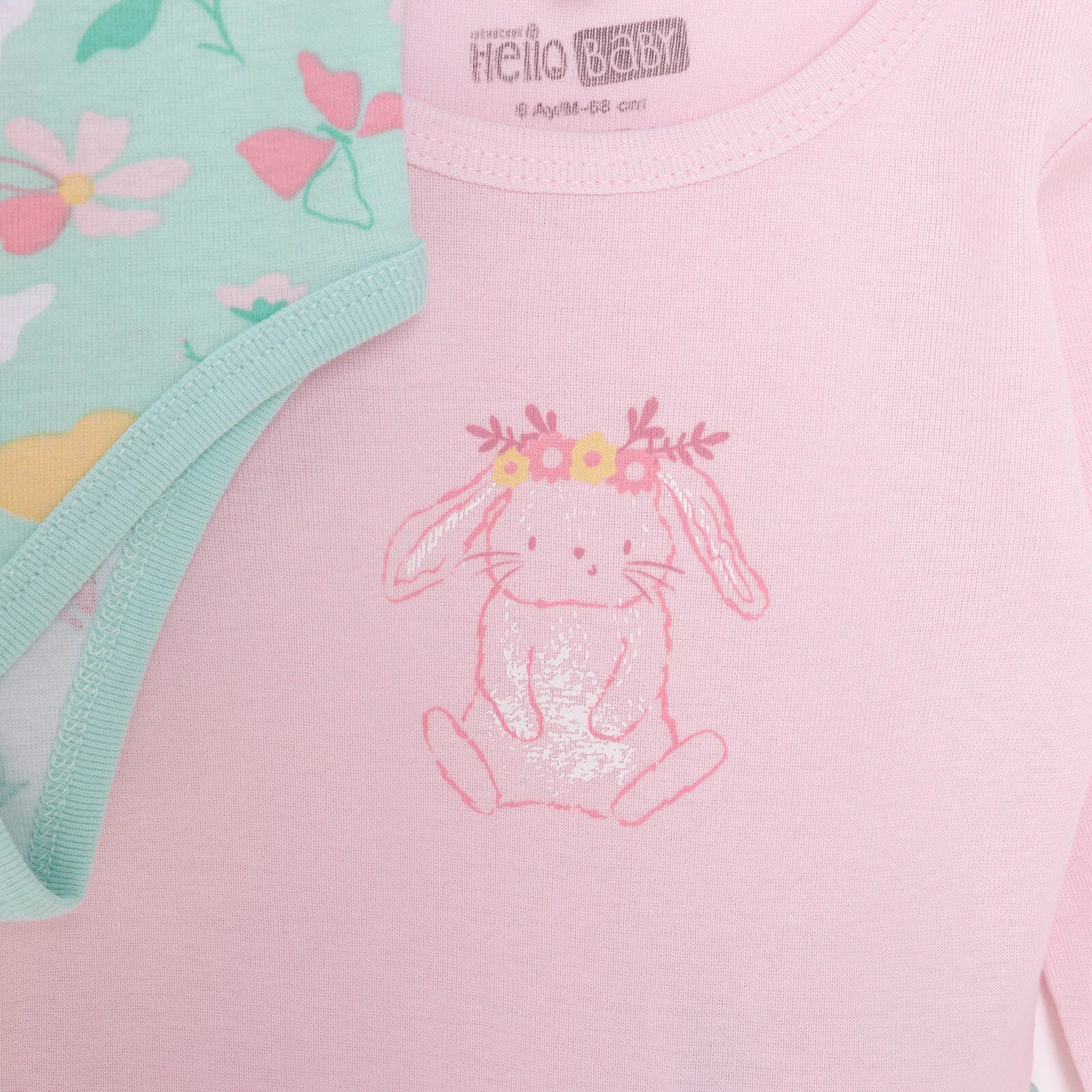 HelloBaby Girl 2-Pack Long Sleeve Bodysuit - Light Pink - Image 5
