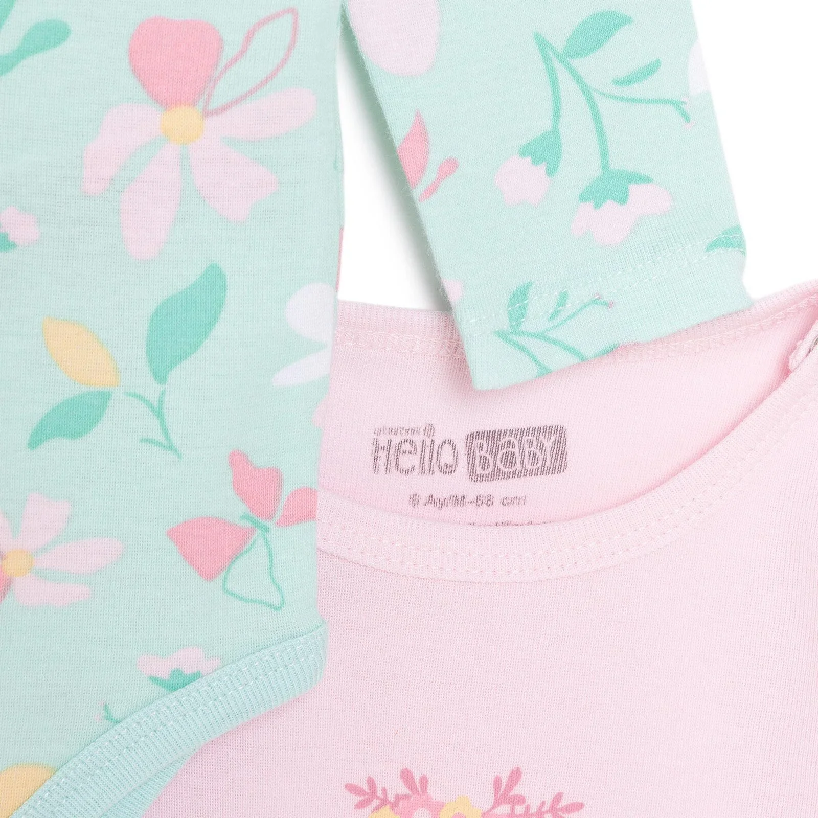 HelloBaby Girl 2-Pack Long Sleeve Bodysuit - Light Pink - Image 9