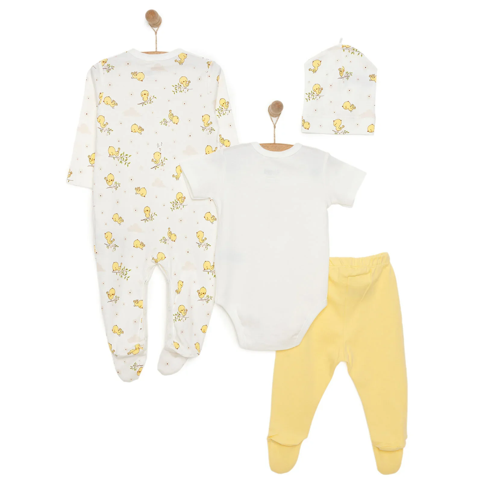 HelloBaby Girl Newborn Set 4 pcs - Ecru - Image 2