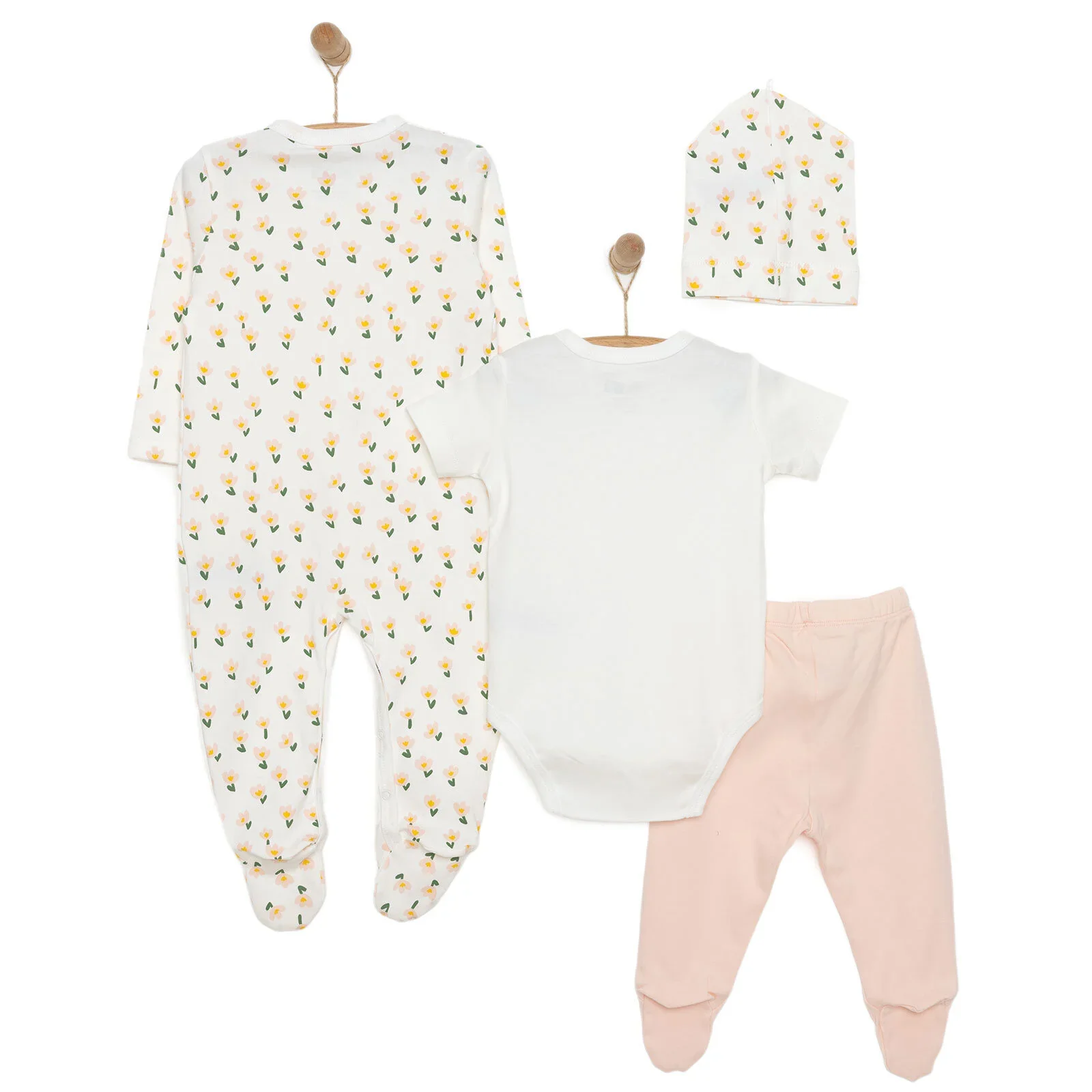 HelloBaby Girl Newborn Set 4 pcs - Pink - Image 2