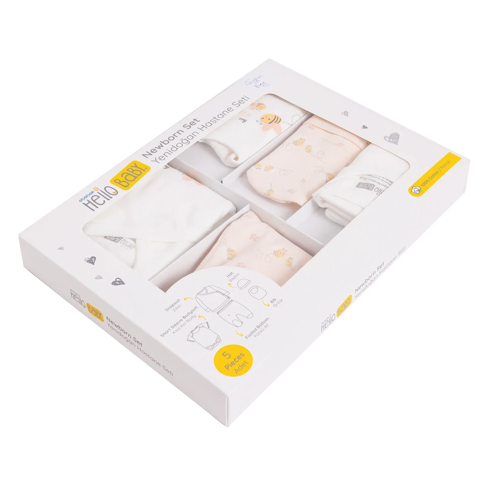 HelloBaby Girl 5 Piece Newborn Gift Set - Yellow - Image 8