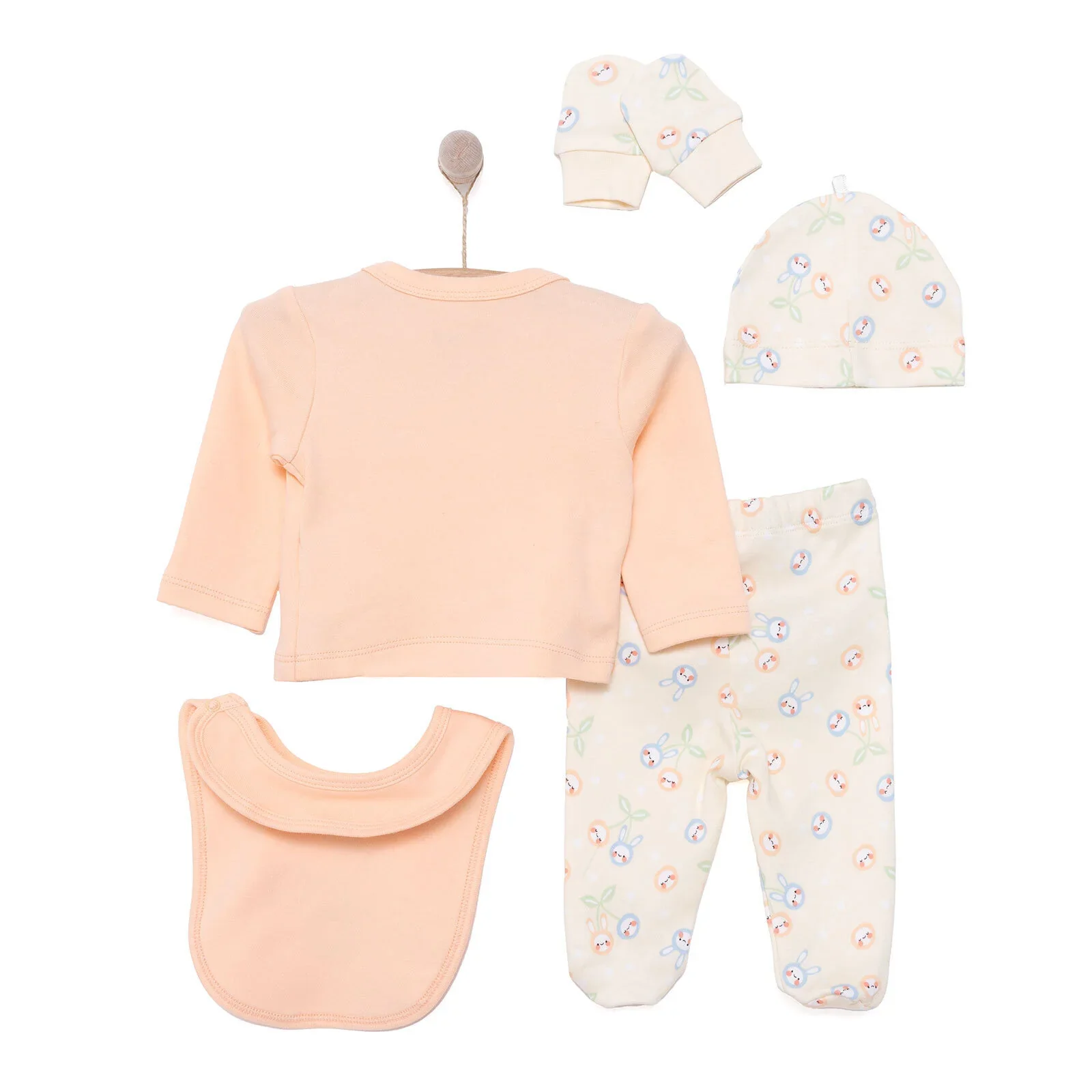 HelloBaby Girl 5 Piece Newborn Set - Salmon - Image 2