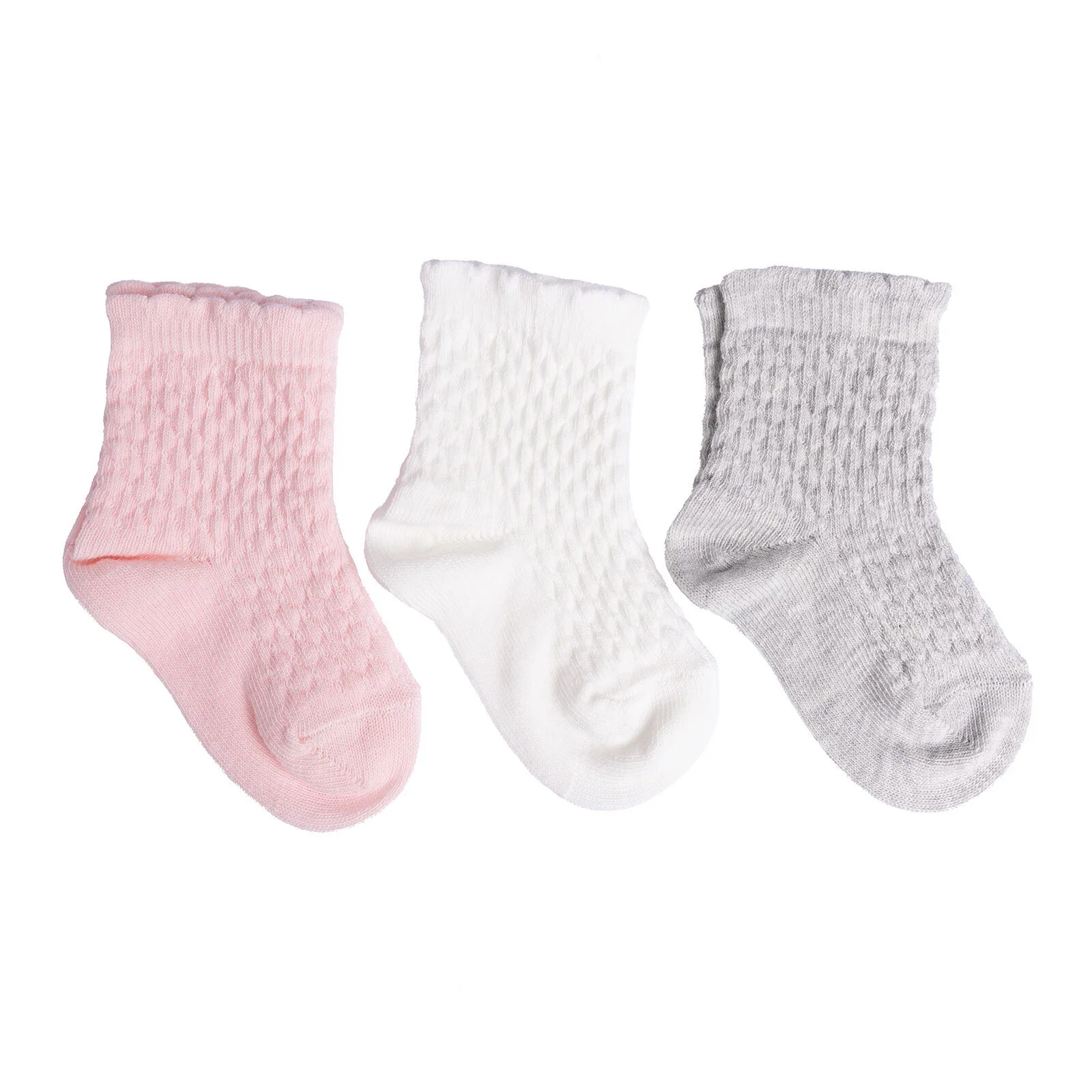 HelloBaby Girl Baby Socks 3 Pack - Light Pink - Image 2