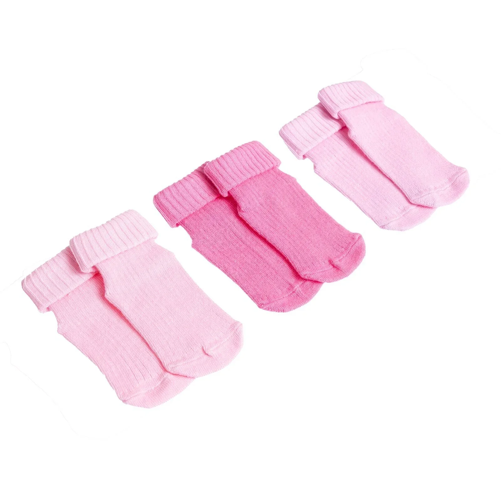 HelloBaby Girl Baby Socks 3 Pack - Pink - Image 2