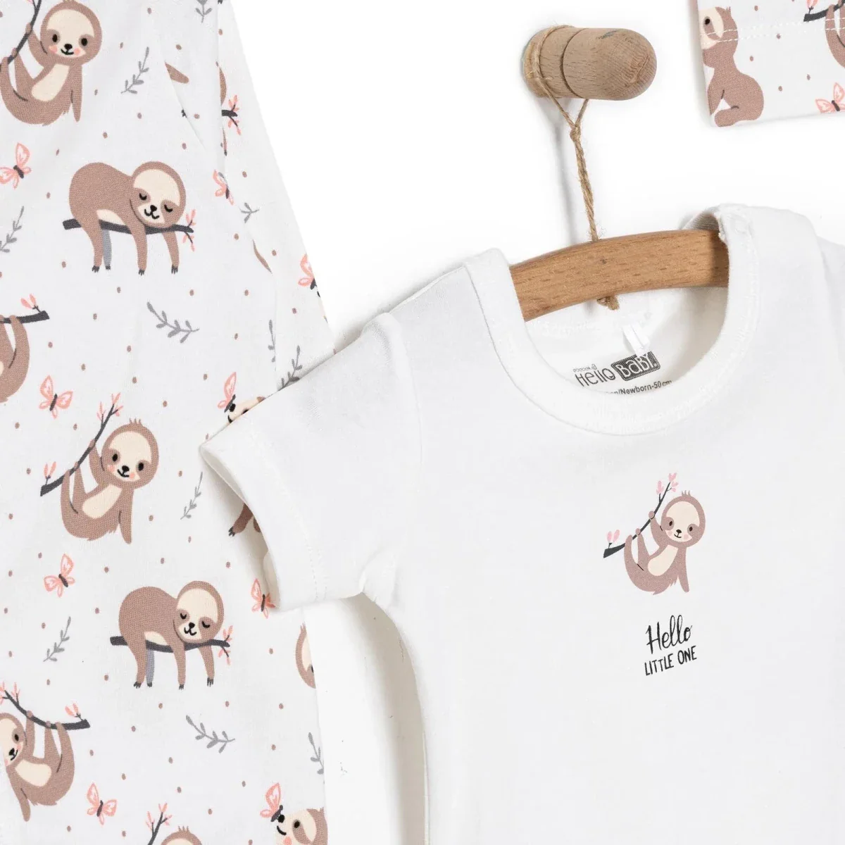 HelloBaby Girl Jumpsuit-Body-Hat - Ecru - Image 6