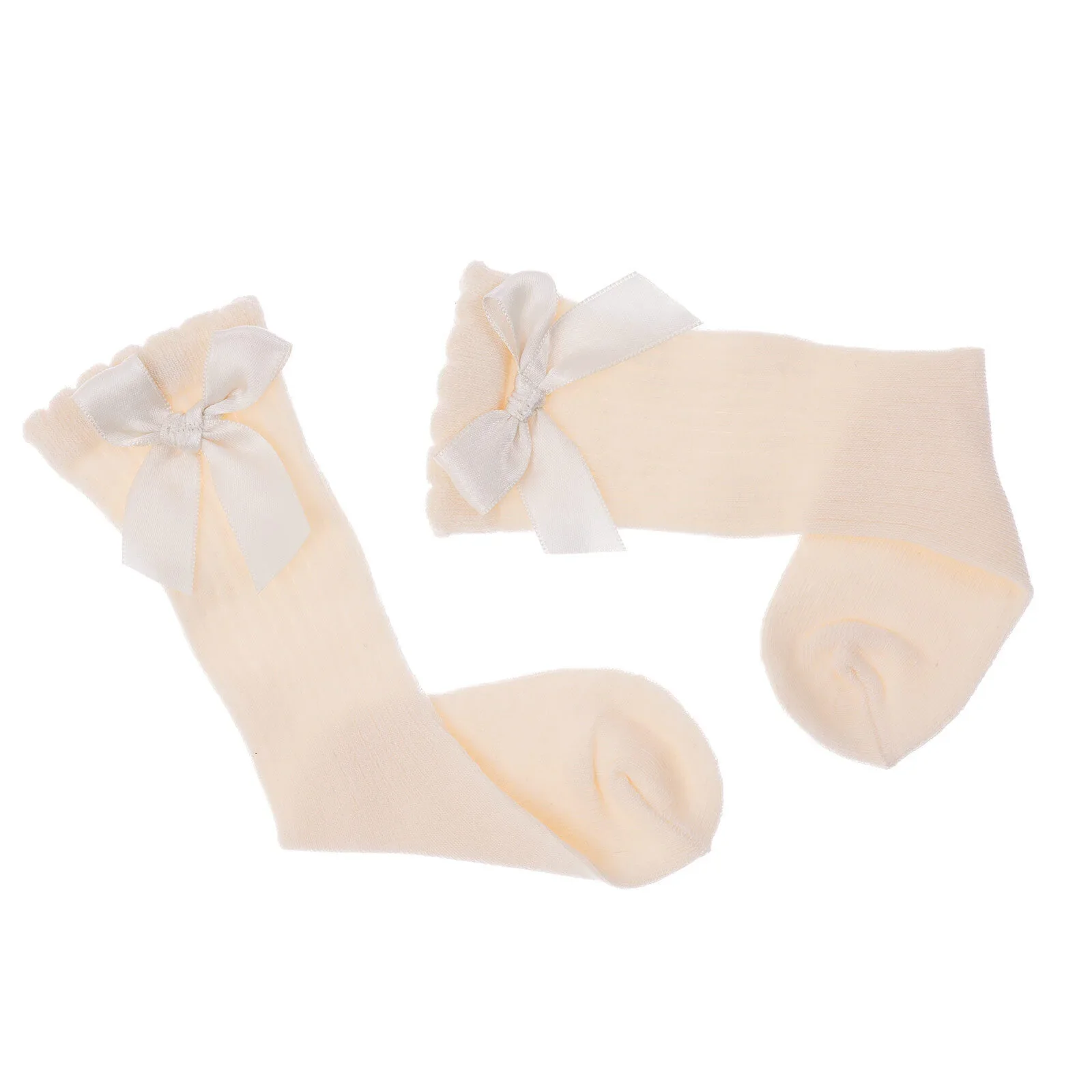 HelloBaby Girl Knee Socks - Ecru - Image 2