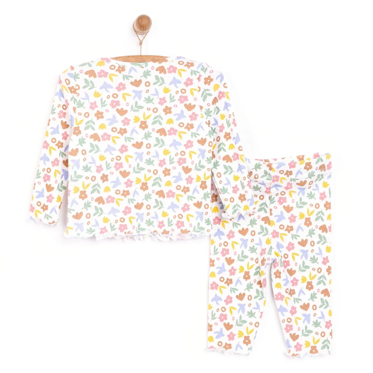 HelloBaby Girl Long Sleeve Pyjamas Set - Ecru - Image 2