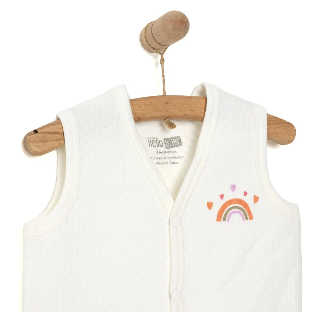 HelloBaby Girl Quilted Vest - Ecru - Image 3