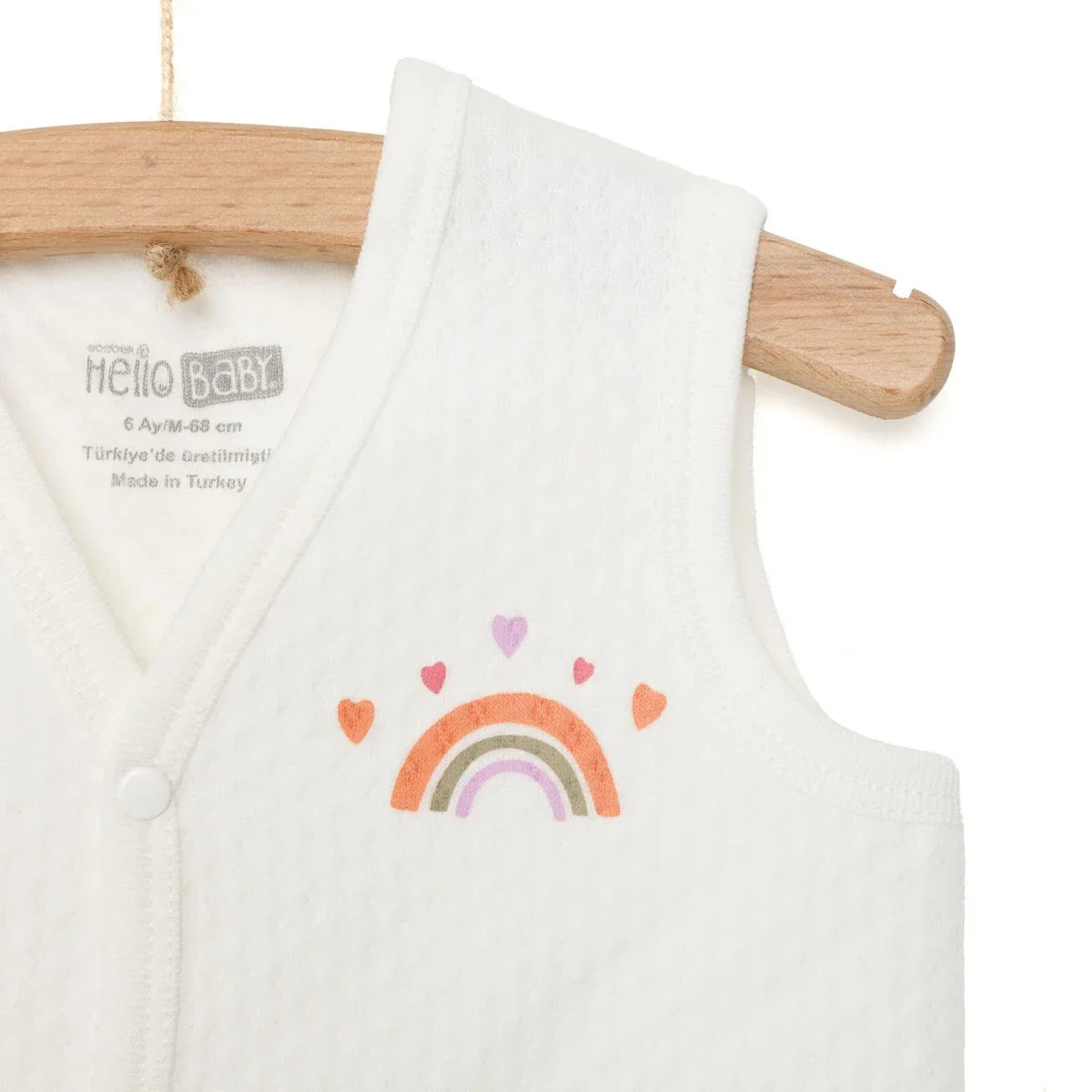 HelloBaby Girl Quilted Vest - Ecru - Image 4