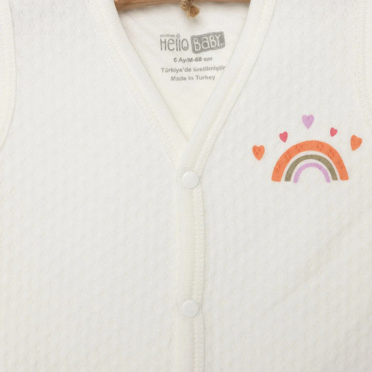 HelloBaby Girl Quilted Vest - Ecru - Image 6