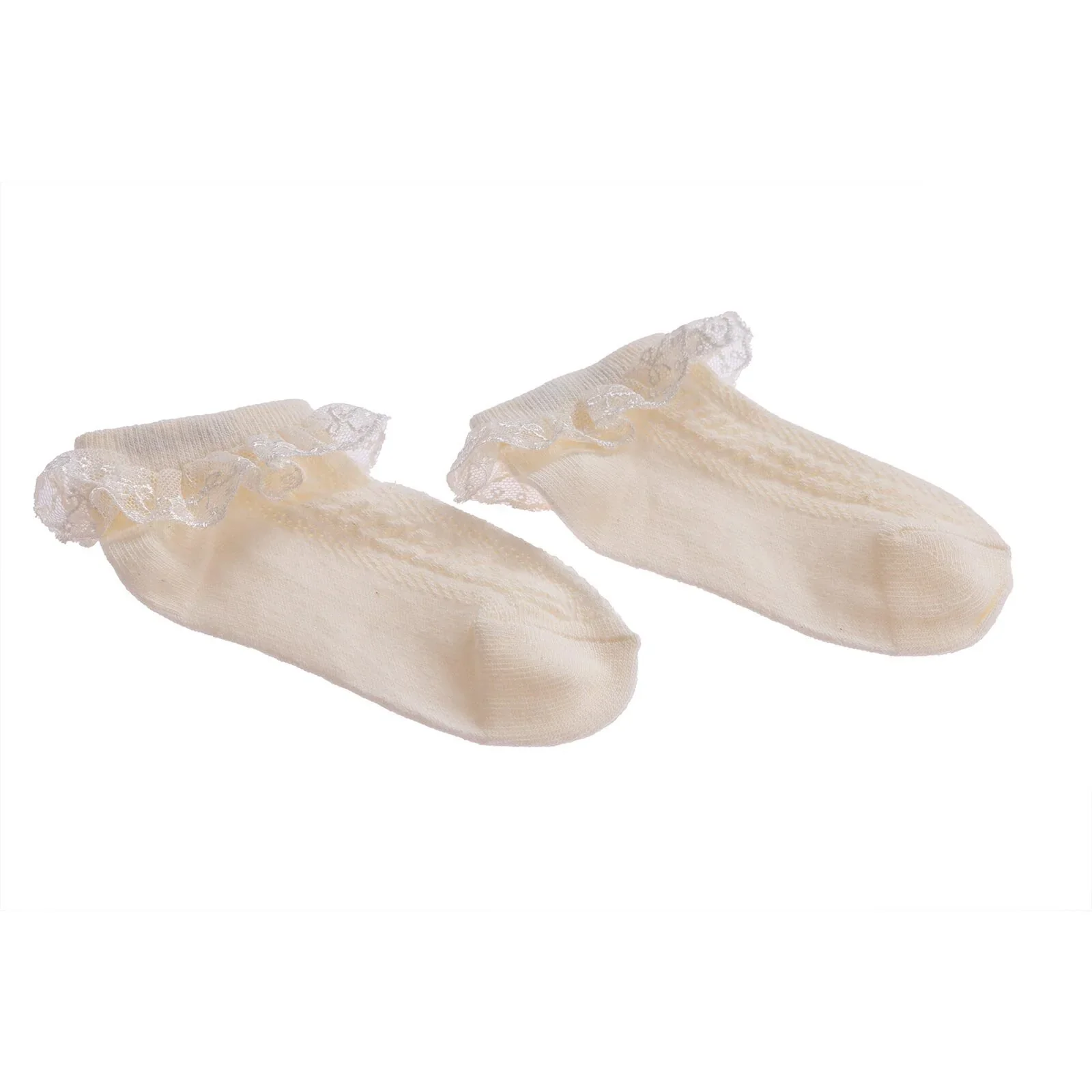 HelloBaby Girl Socks with Lace - Ecru - Image 3