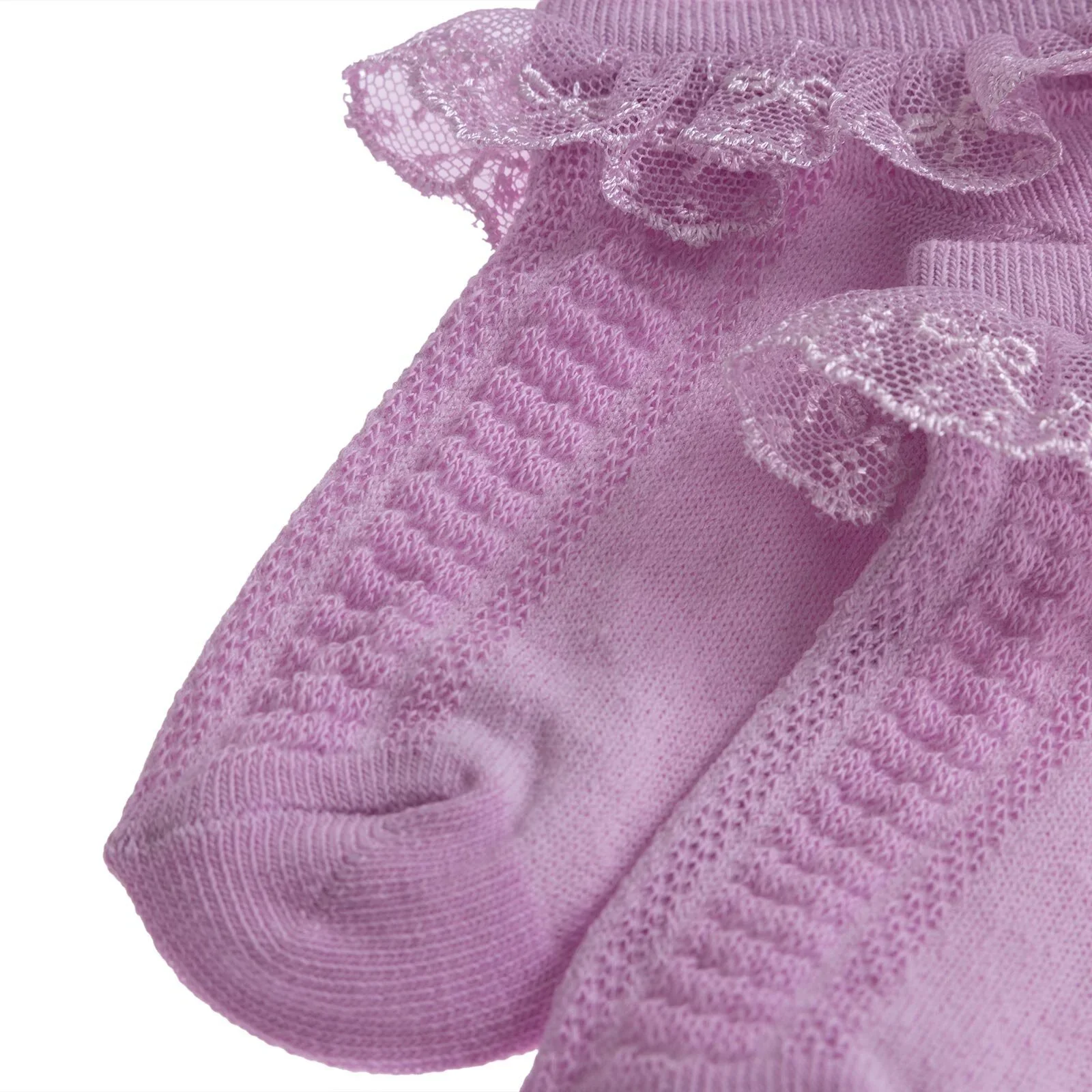 HelloBaby Girl Socks with Lace - Purple - Image 6