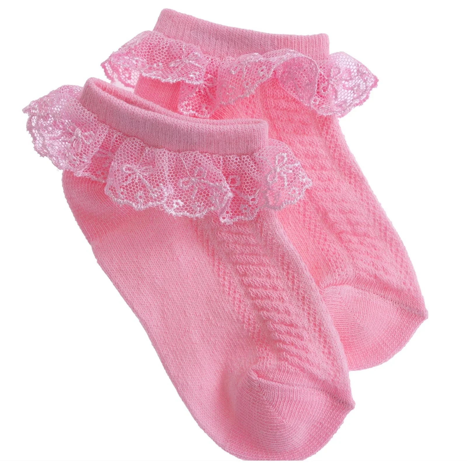 HelloBaby Girl Socks with Lace - Pink - Image 2
