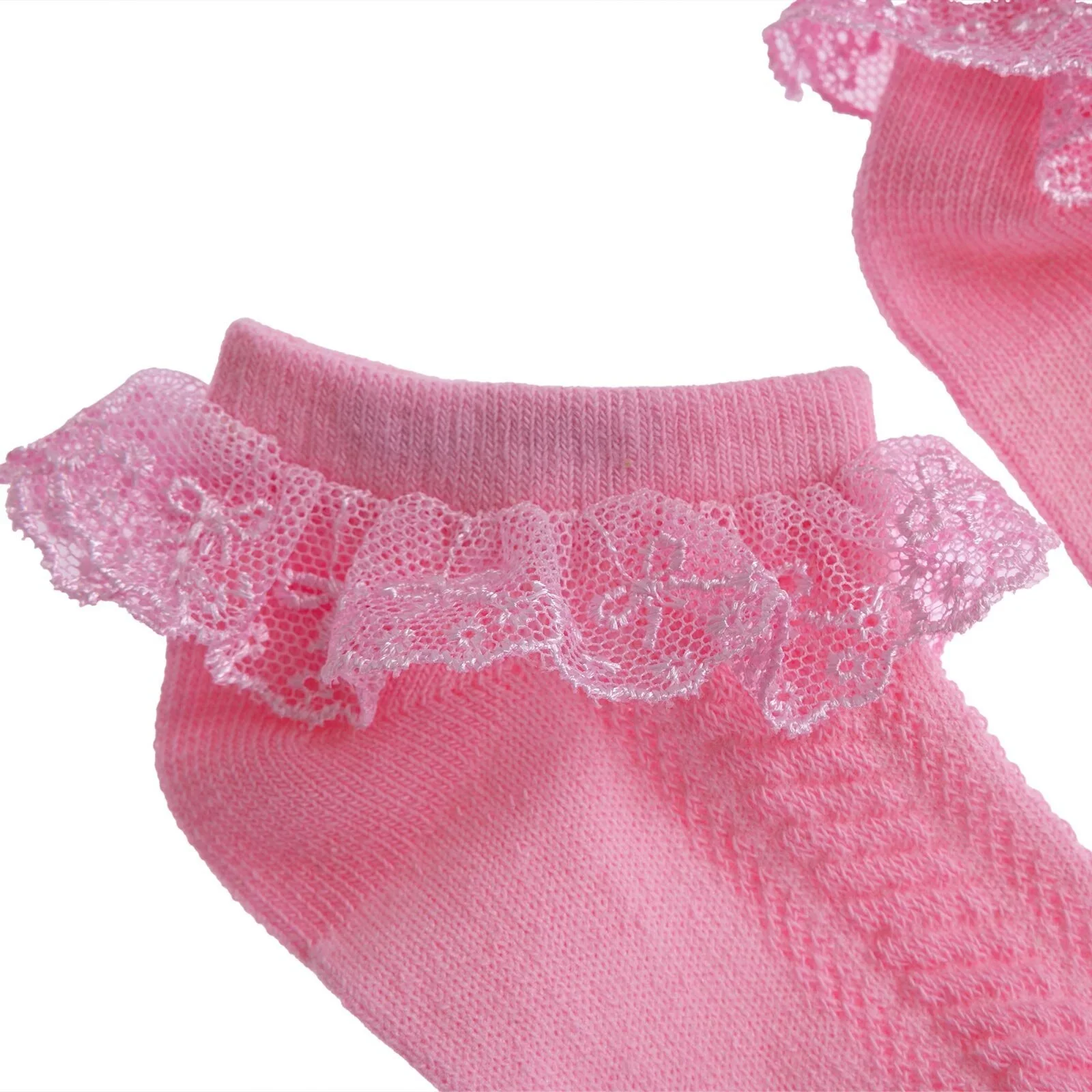 HelloBaby Girl Socks with Lace - Pink - Image 3
