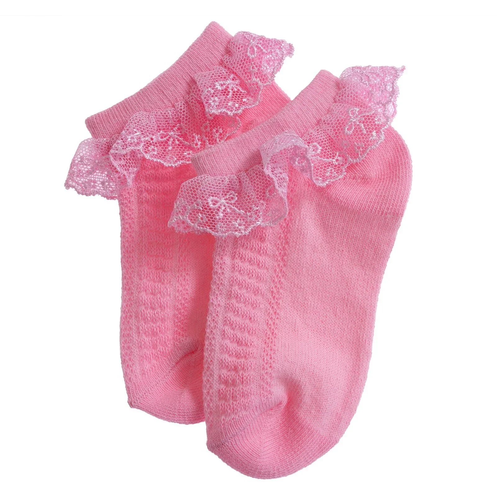 HelloBaby Girl Socks with Lace - Pink - Image 6
