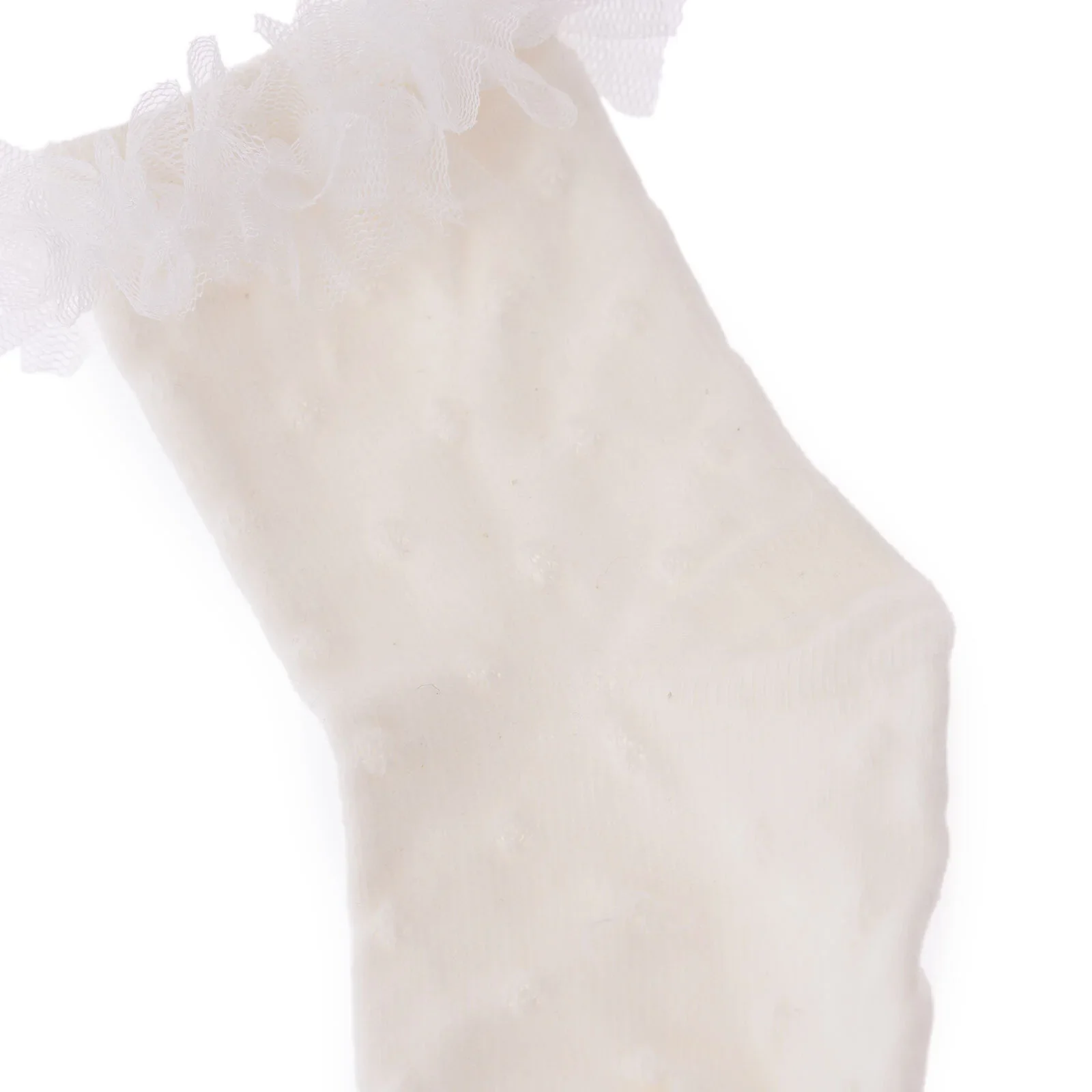 HelloBaby Girl Socks with Lace - White - Image 2