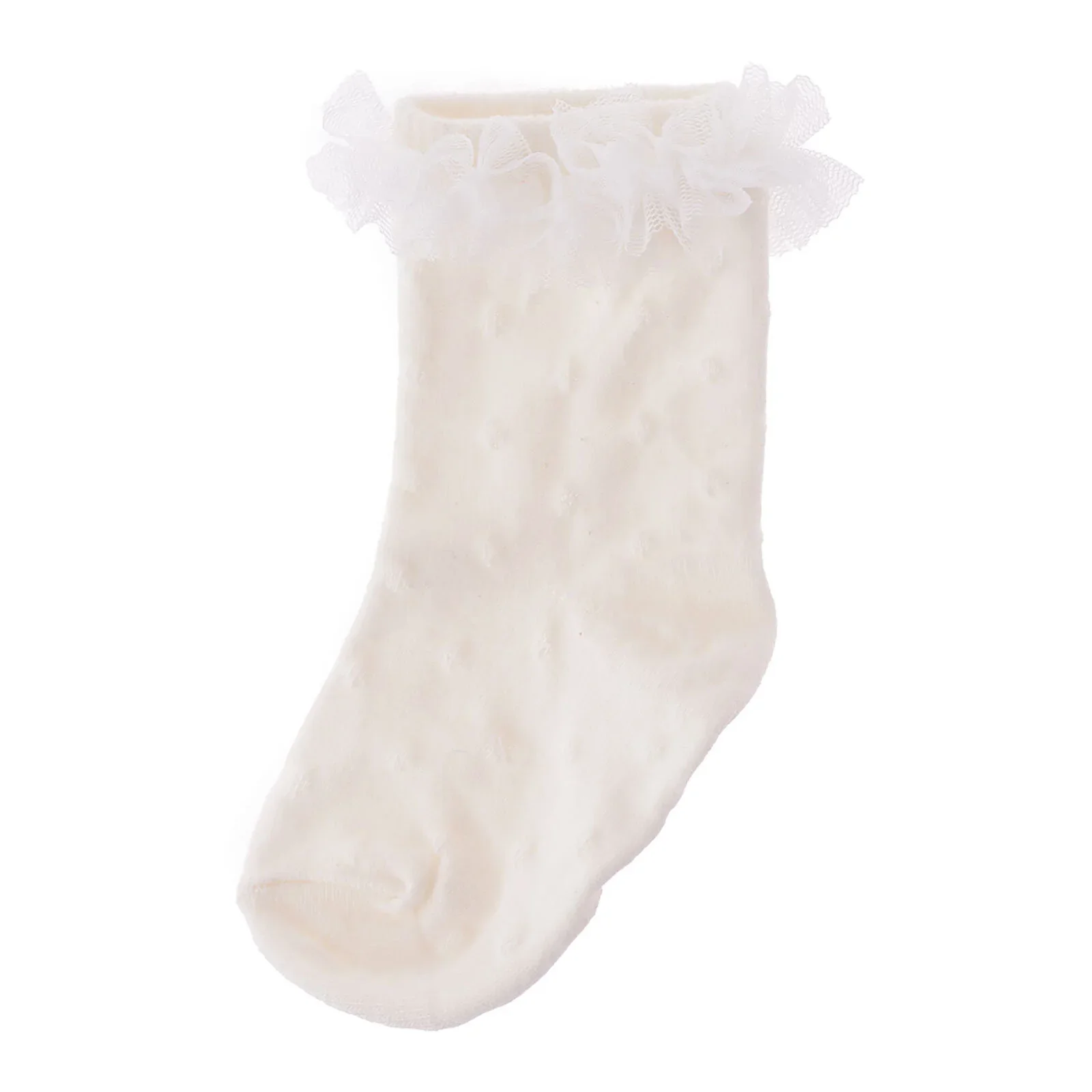 HelloBaby Girl Socks with Lace - White - Image 4