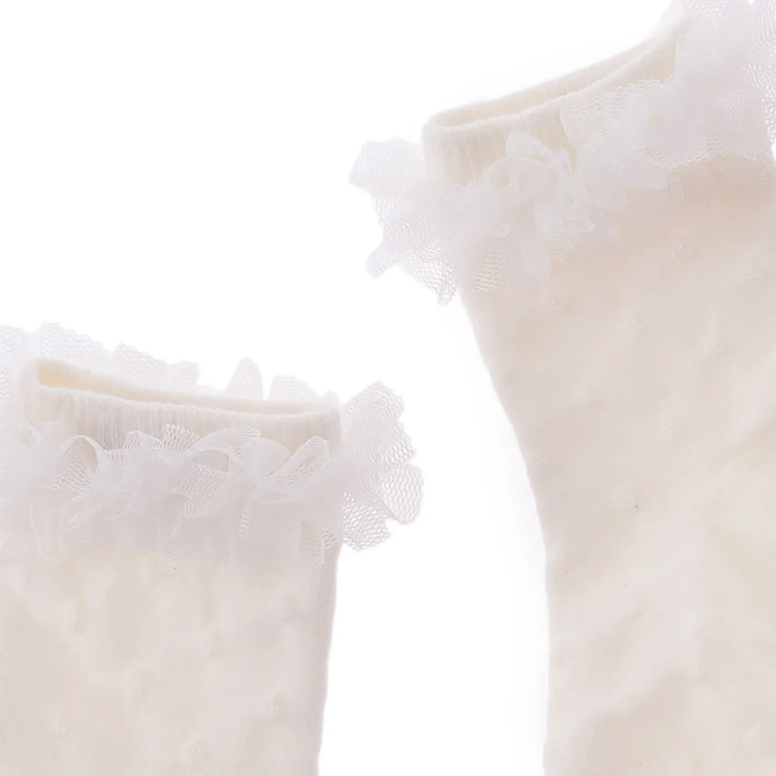 HelloBaby Girl Socks with Lace - White - Image 5