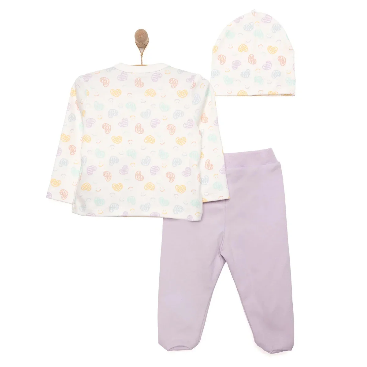 HelloBaby Girl Wrapover Top-Hat-Footed Bottom - Ecru - Image 2