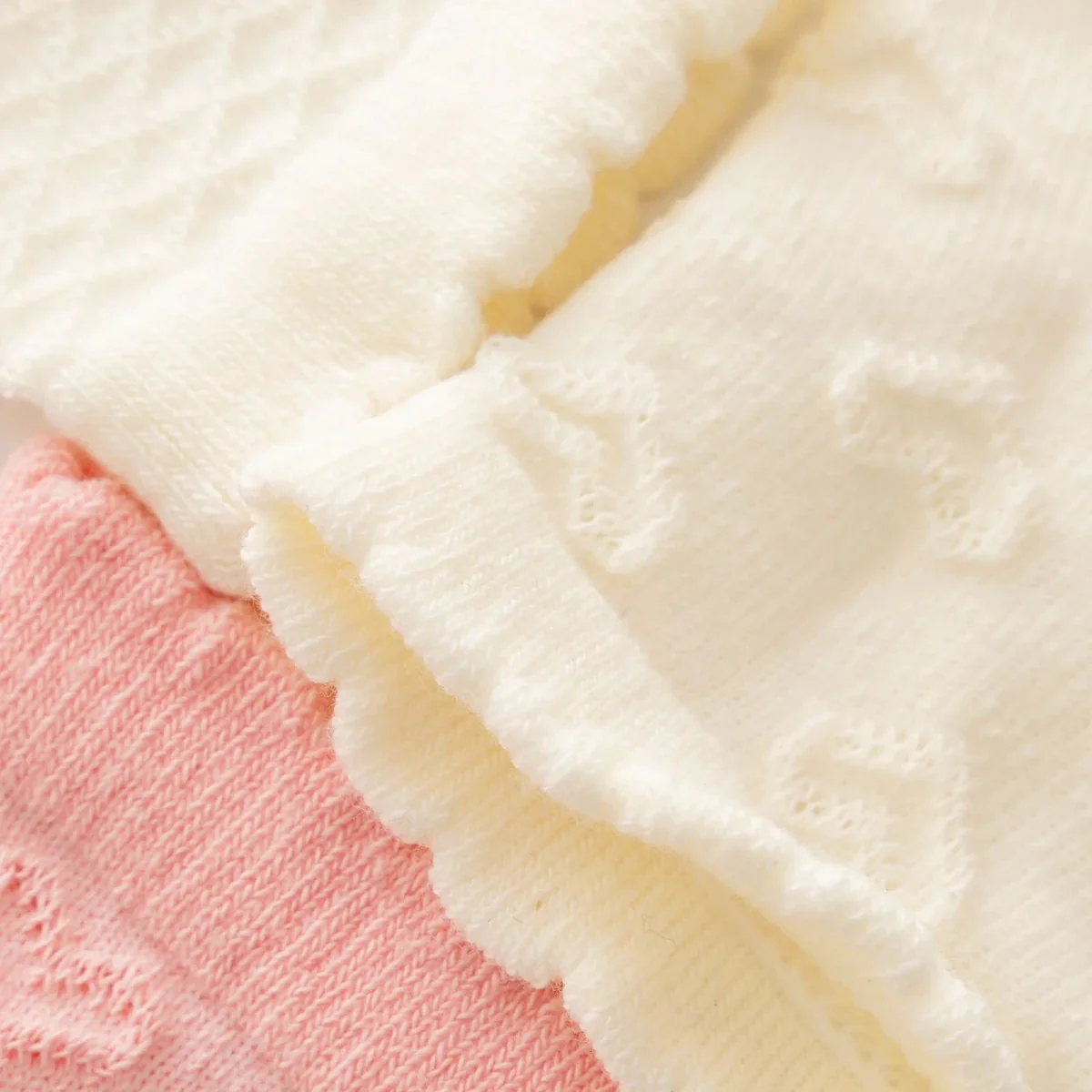 HelloBaby Girls Pack of 3 Ankle Socks Striped Cotton Rich - Ecru - Image 3