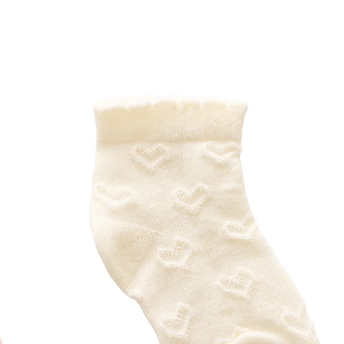 HelloBaby Girls Pack of 3 Ankle Socks Striped Cotton Rich - Ecru - Image 4