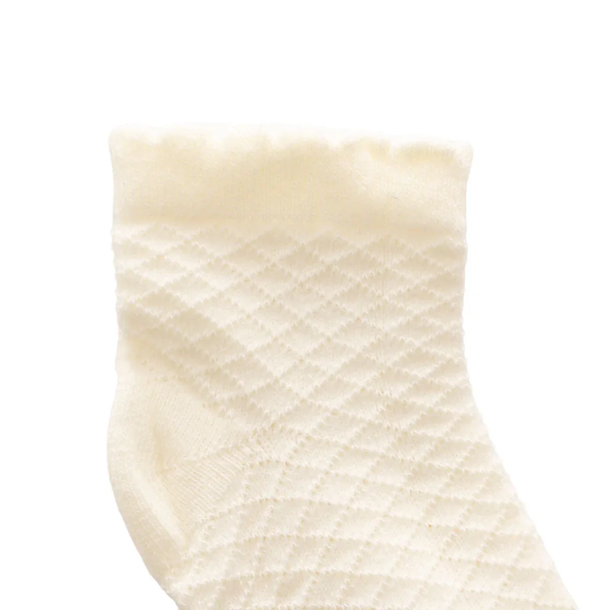 HelloBaby Girls Pack of 3 Ankle Socks Striped Cotton Rich - Ecru - Image 6
