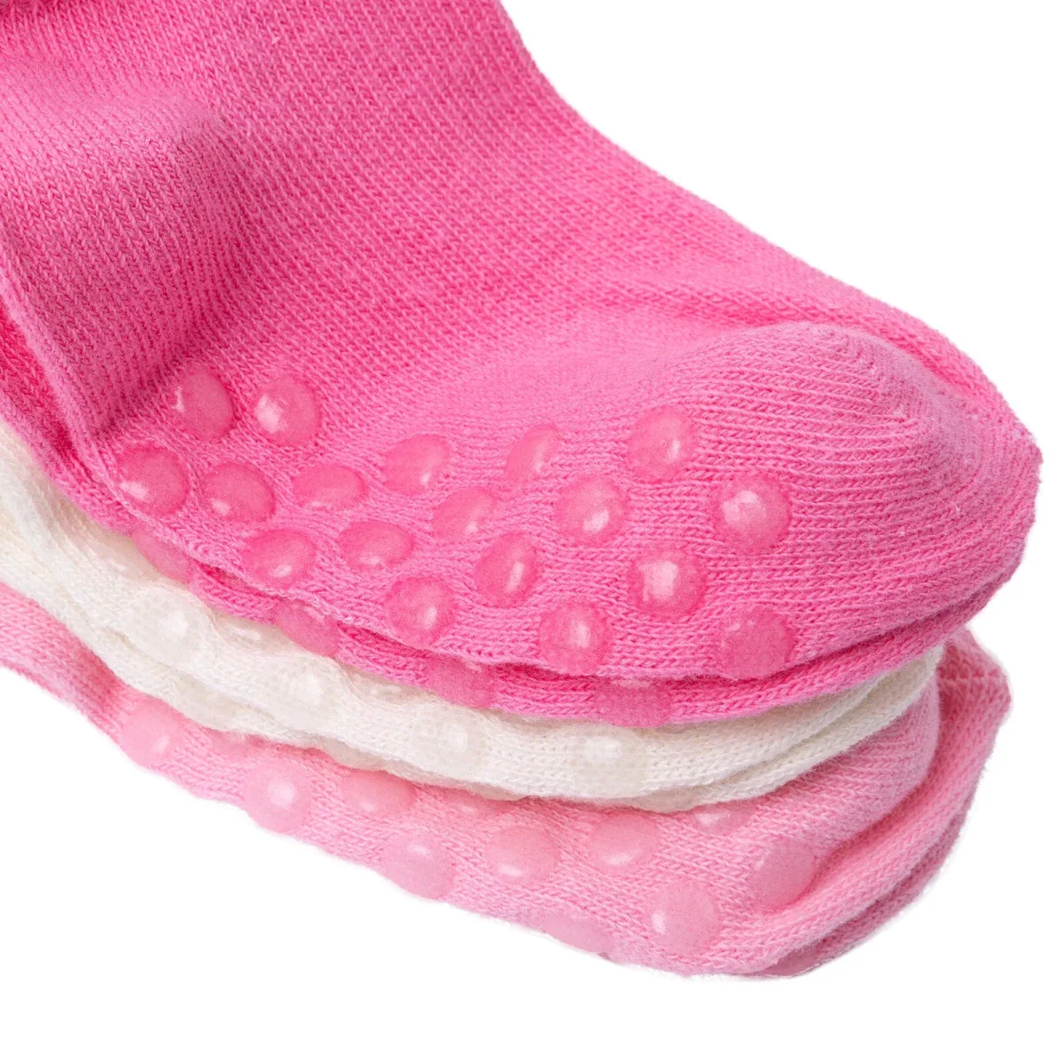 HelloBaby Girls Pack of 3 Baby Socks Cotton Rich - Pink - Image 4