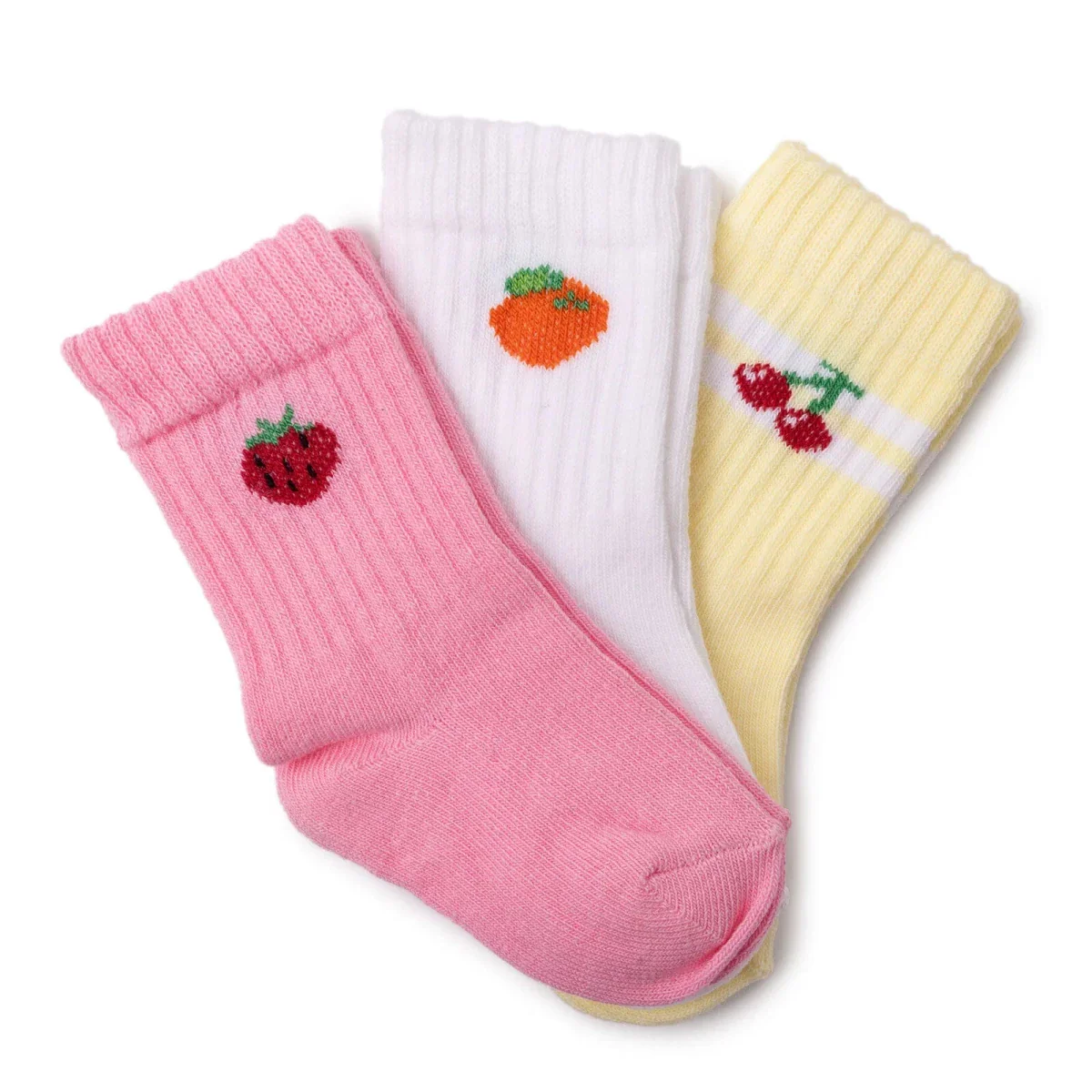 HelloBaby Girls 3-Pack Baby Socks Striped None - Pink - Image 3