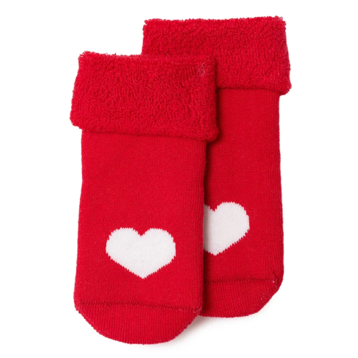 HelloBaby Girls 3-Pack Chenille Socks Heart Christmas - Red - Image 3