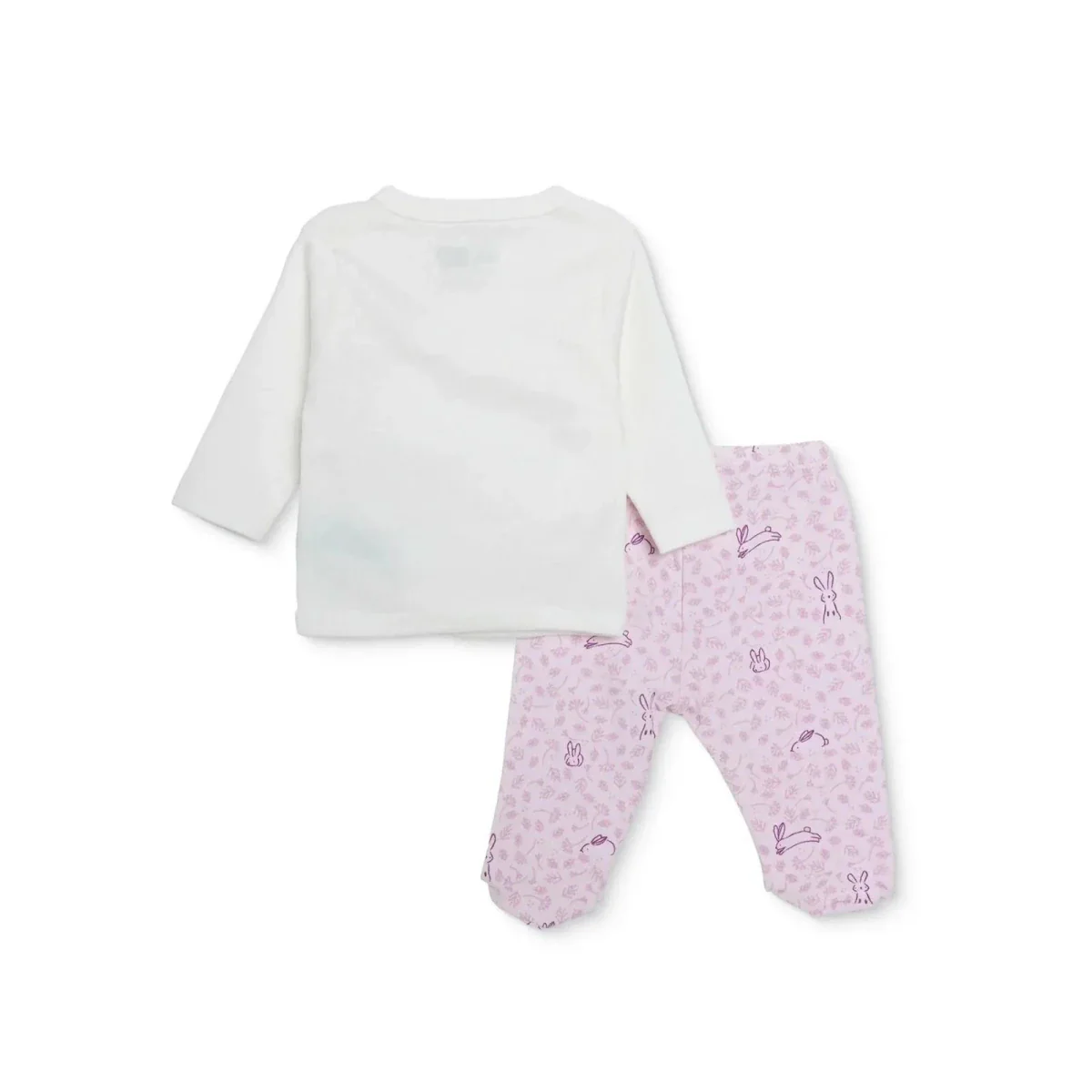 HelloBaby Girls 5-Piece Newborn Hospital Box Set Animal Print Snap Fastening Envelope Neck Full Leng - Ecru - Image 2