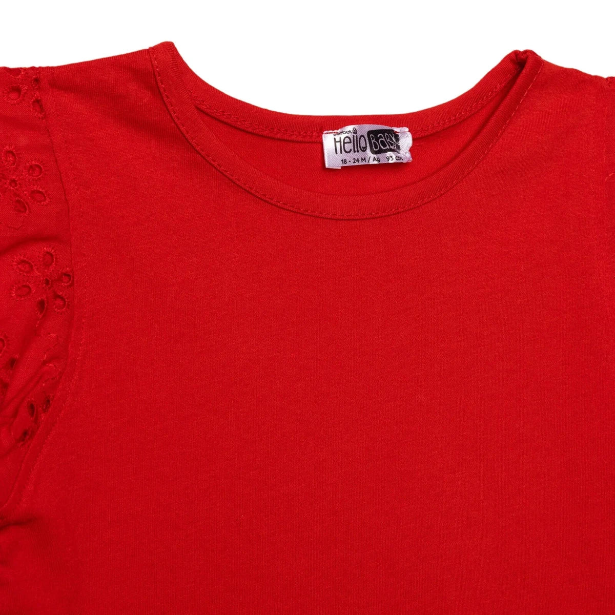 HelloBaby Girls Blouse Berry Belle Crew Neck Short Sleeve - Red - Image 3