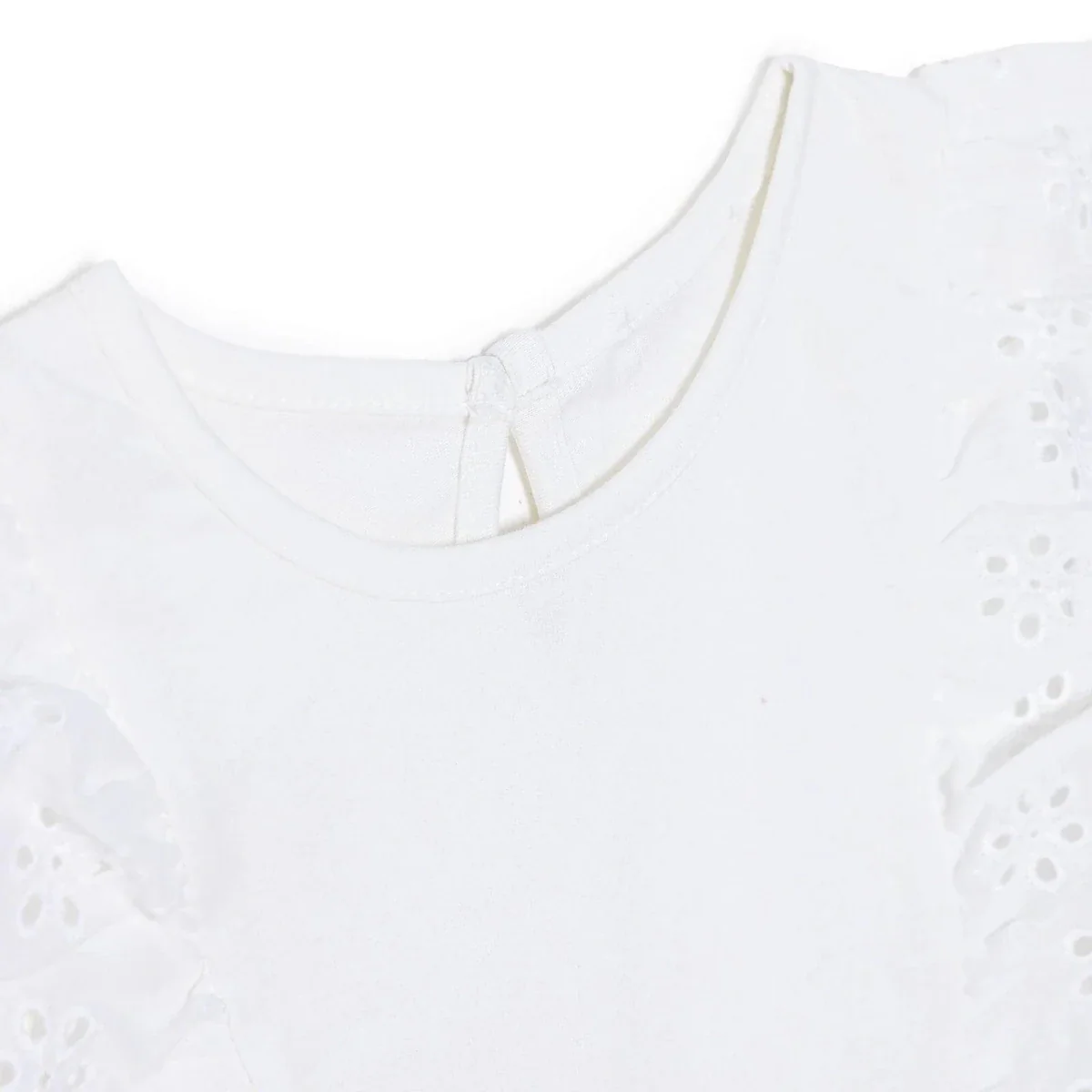 HelloBaby Girls Blouse Berry Belle Crew Neck Short Sleeve - Ecru - Image 4